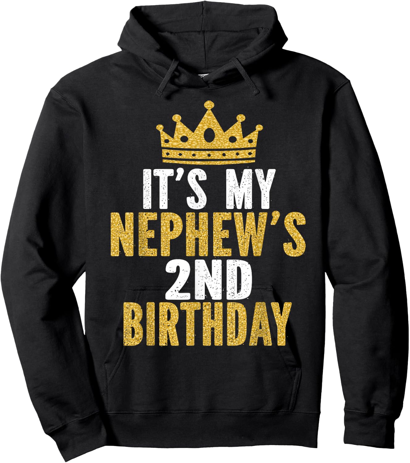 It's My Nephew's 2nd Birthday 2 Years Old Family Matching Hoodie - Hoodie | Black