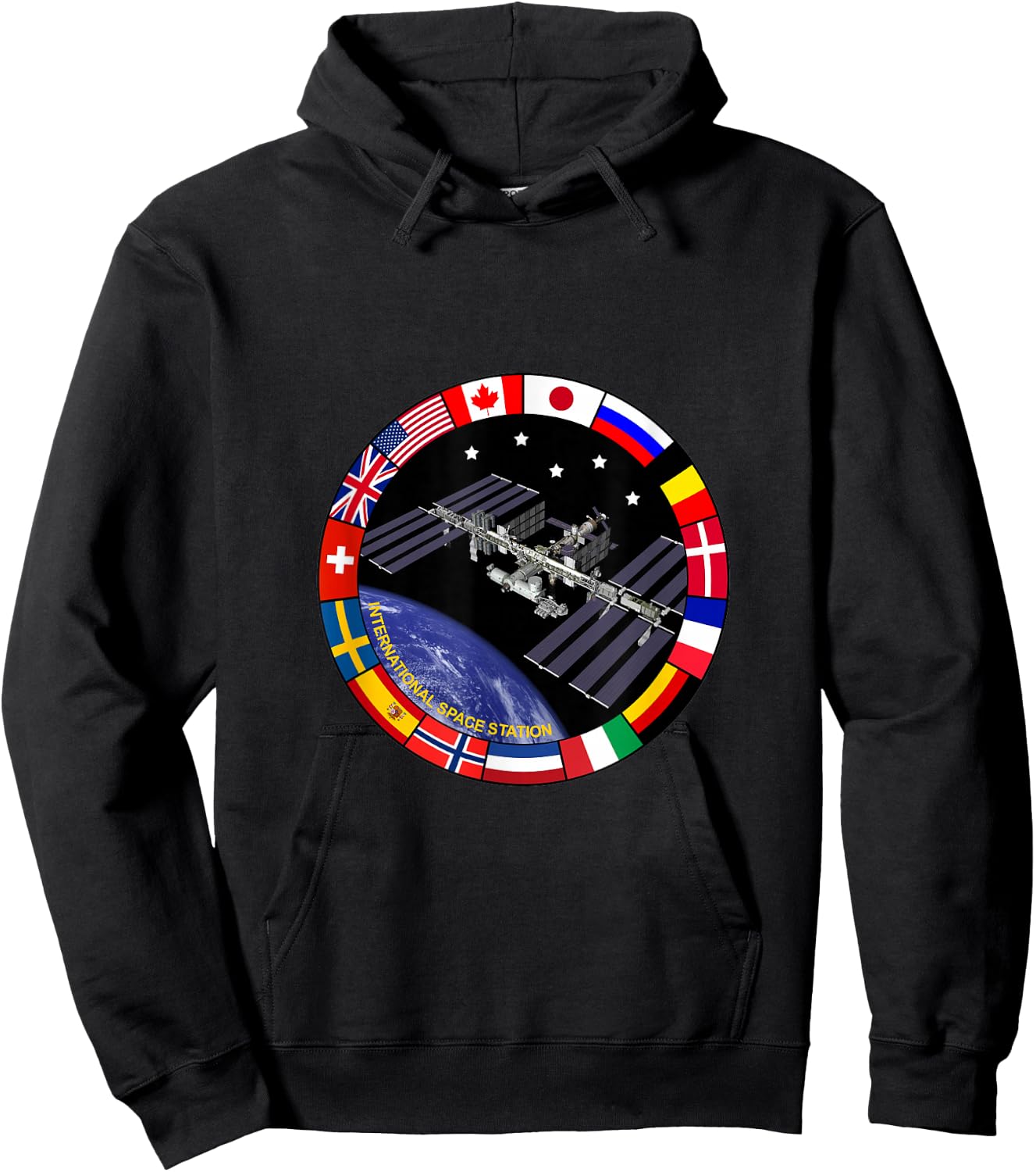 International Space Station NASA ISS Flag Logo Hoodie - Hoodie | Black
