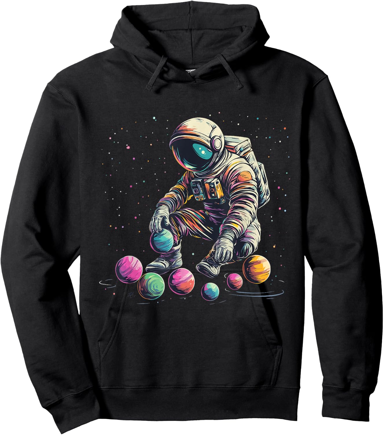 Space Explorer Astronaut Planets Solar System Hoodie - Hoodie | Black