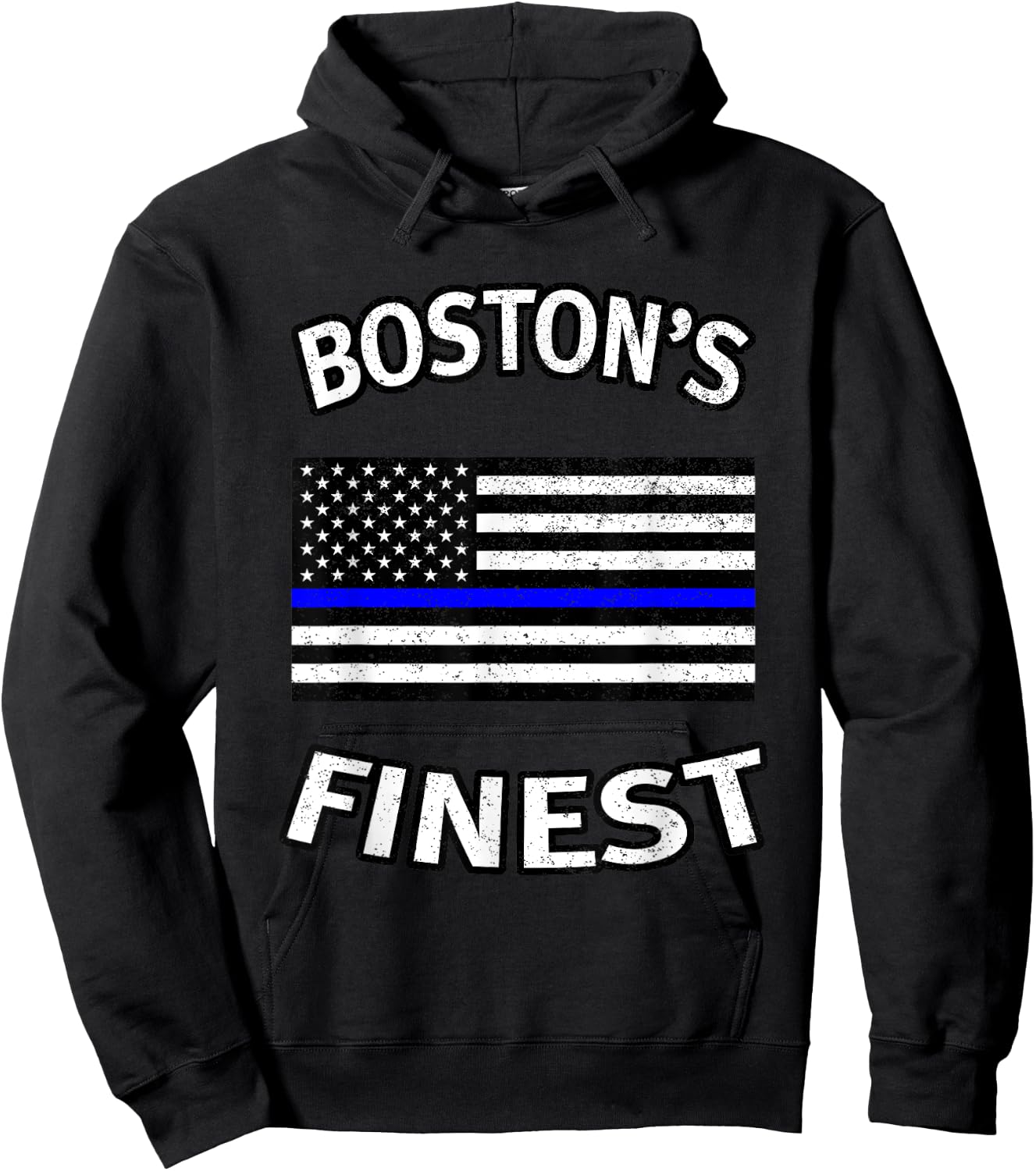 Boston's Finest/ Thin Blue Line Shirt - Police Family Hoodie - Hoodie | Black