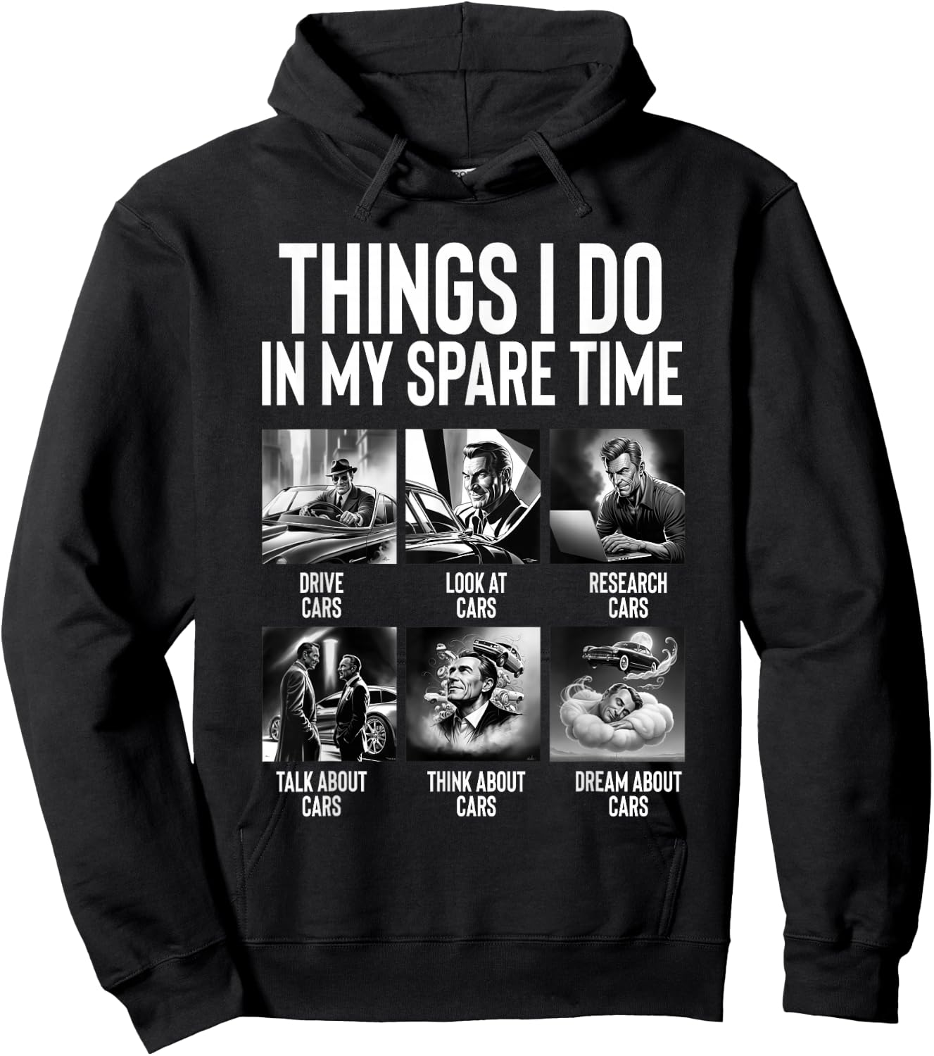 Car Shirts Things I Do In My Spare Time Car Guy or Mechanic Hoodie - Hoodie | Black