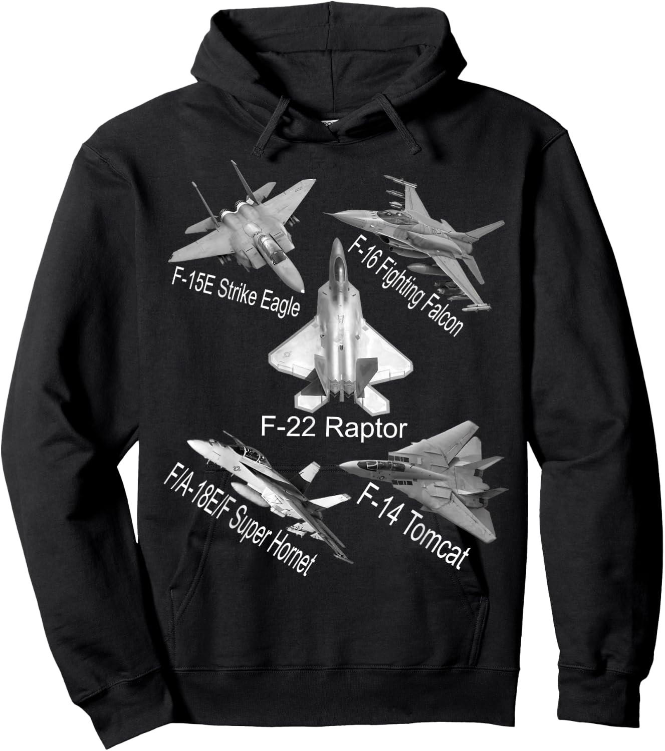 American Fighters Jets F22 Raptor F14 Tomcat Plane Spotting Hoodie - Hoodie | Black