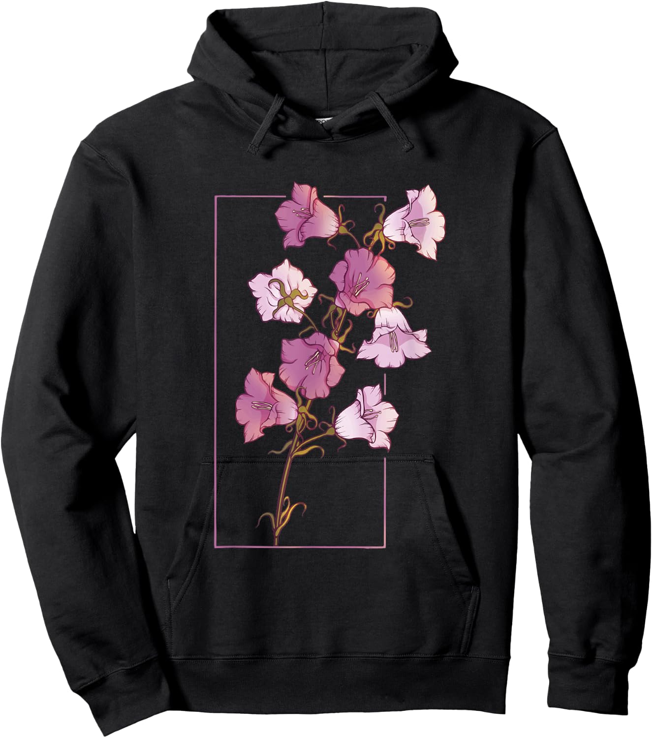 Floral Flower Bellflower Campanula Wildflower Hoodie - Hoodie | Black