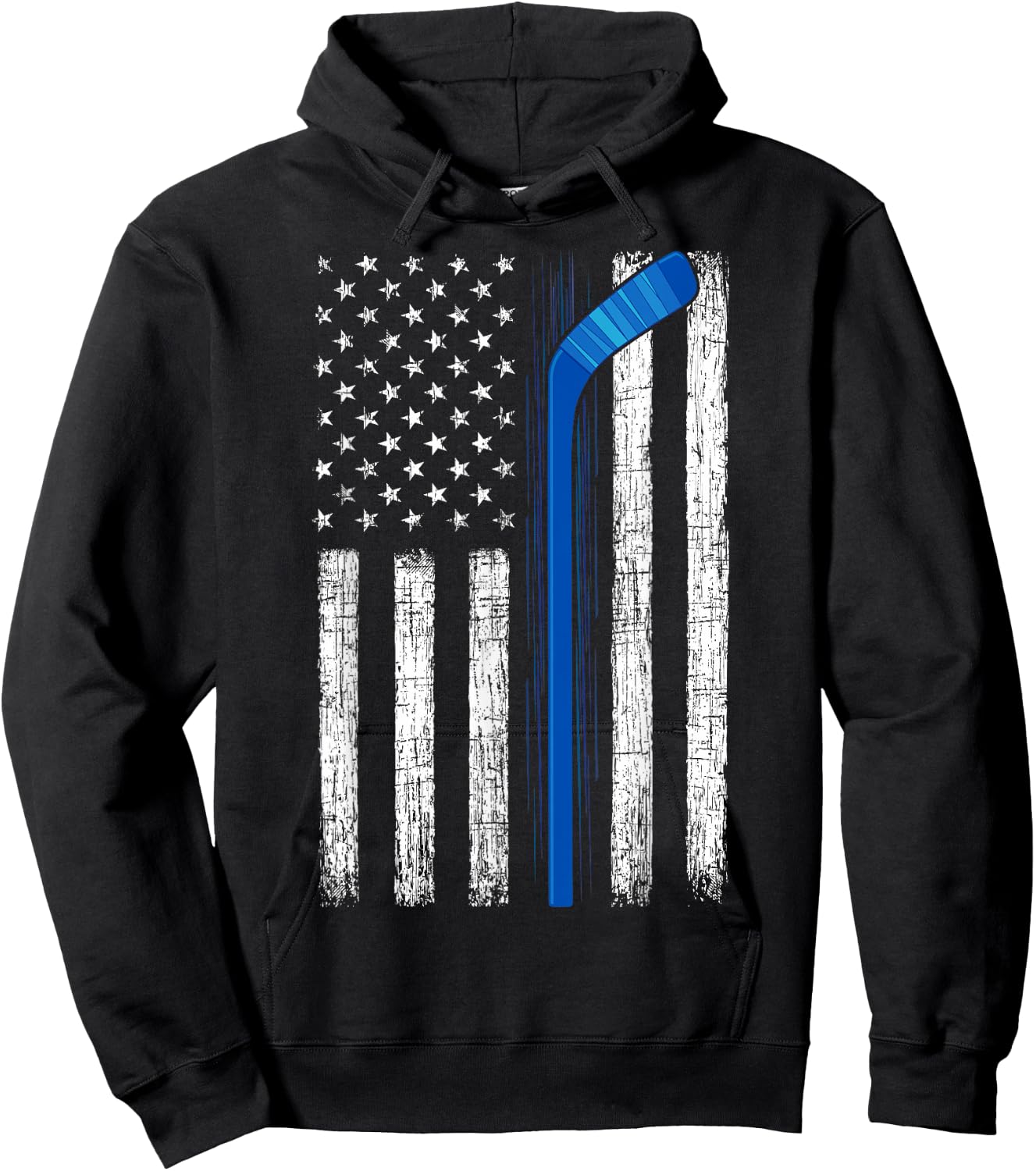 Hockey USA American Flag Patriotic Hockey Player, Family Kids Men Hoodie - Hoodie | Black