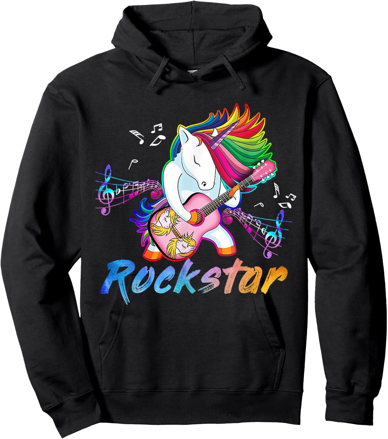 Unicorn Rock star Guitar Rockin' music singer Hoodie - Hoodie | Black