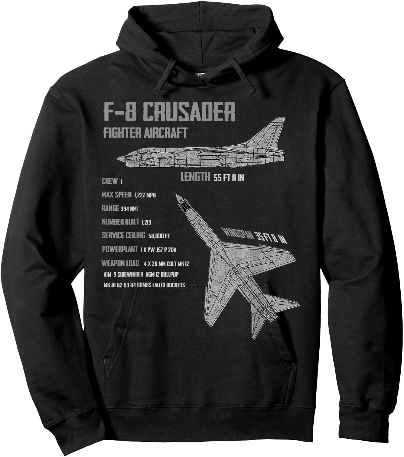 F-8 Crusader Hoodie - Hoodie | Black