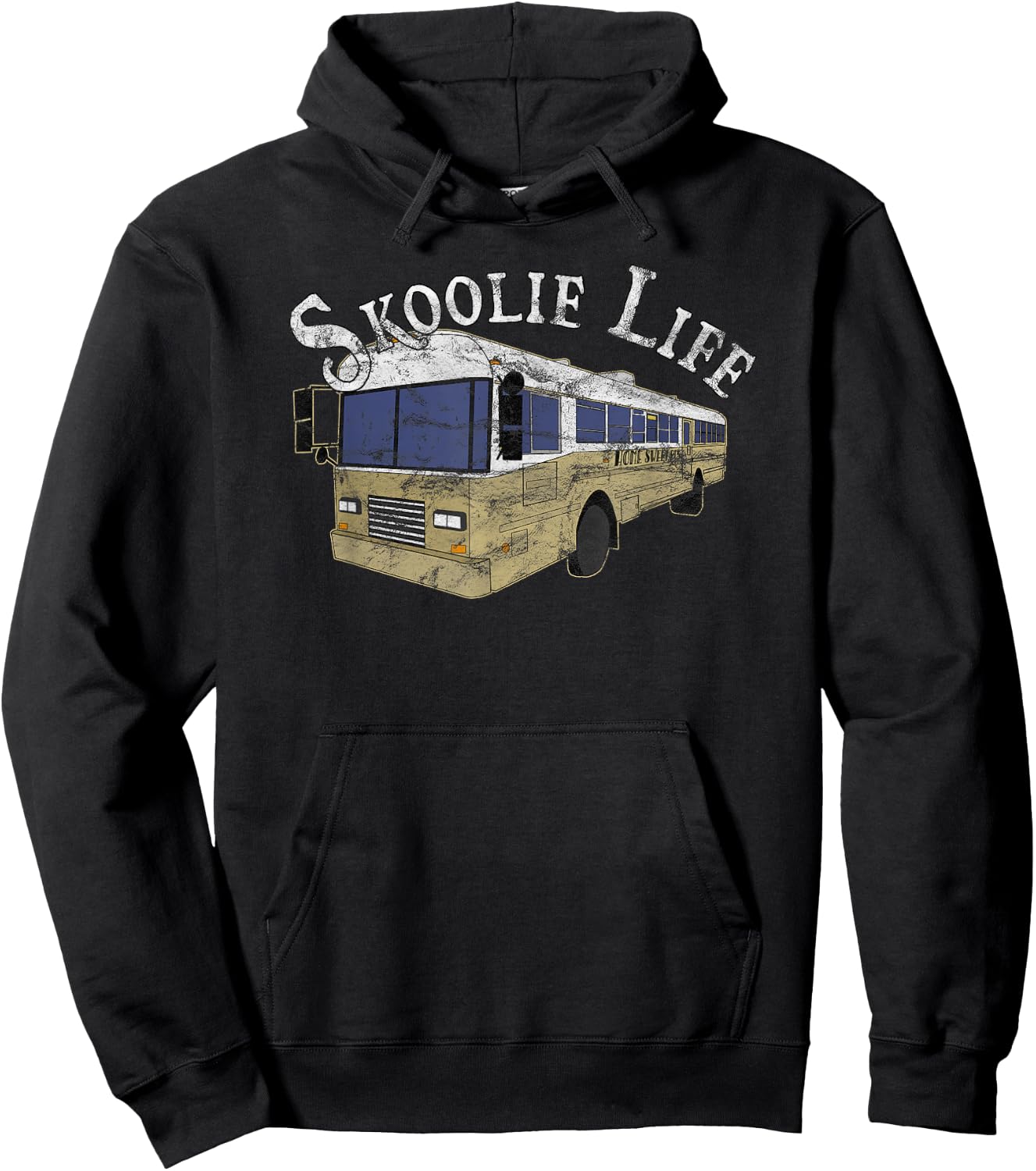 Skoolie Life Bus Conversion Nomad Lifestyle Vintage Hoodie - Hoodie | Black