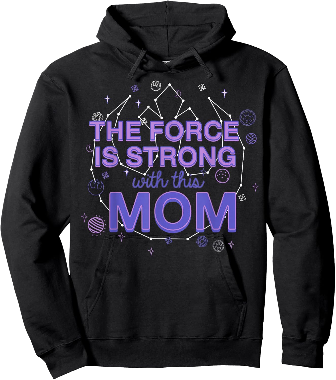 Star Wars The Force Is Strong With This Mom Rebel Logo Hoodie - Hoodie | Black