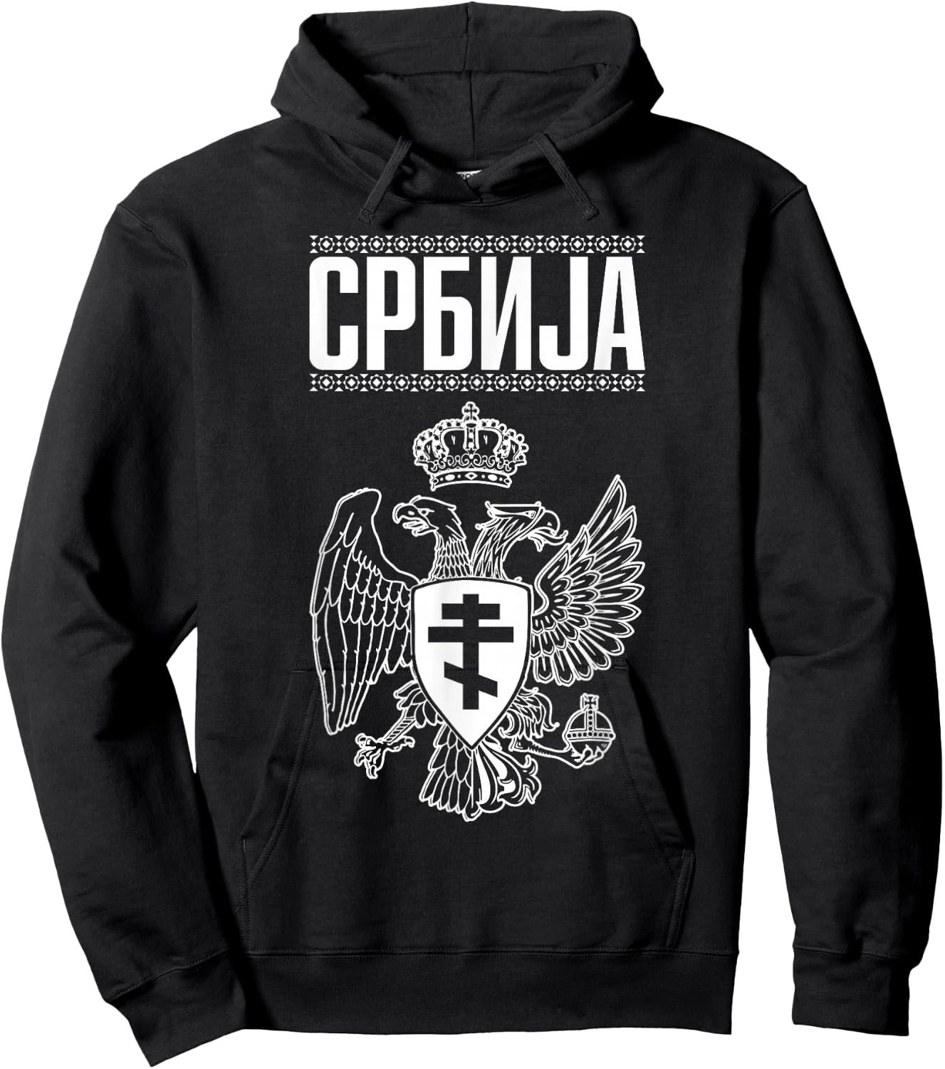 Serbia Serbian Serbian Srbija Eagle Hoodie - Hoodie | Black