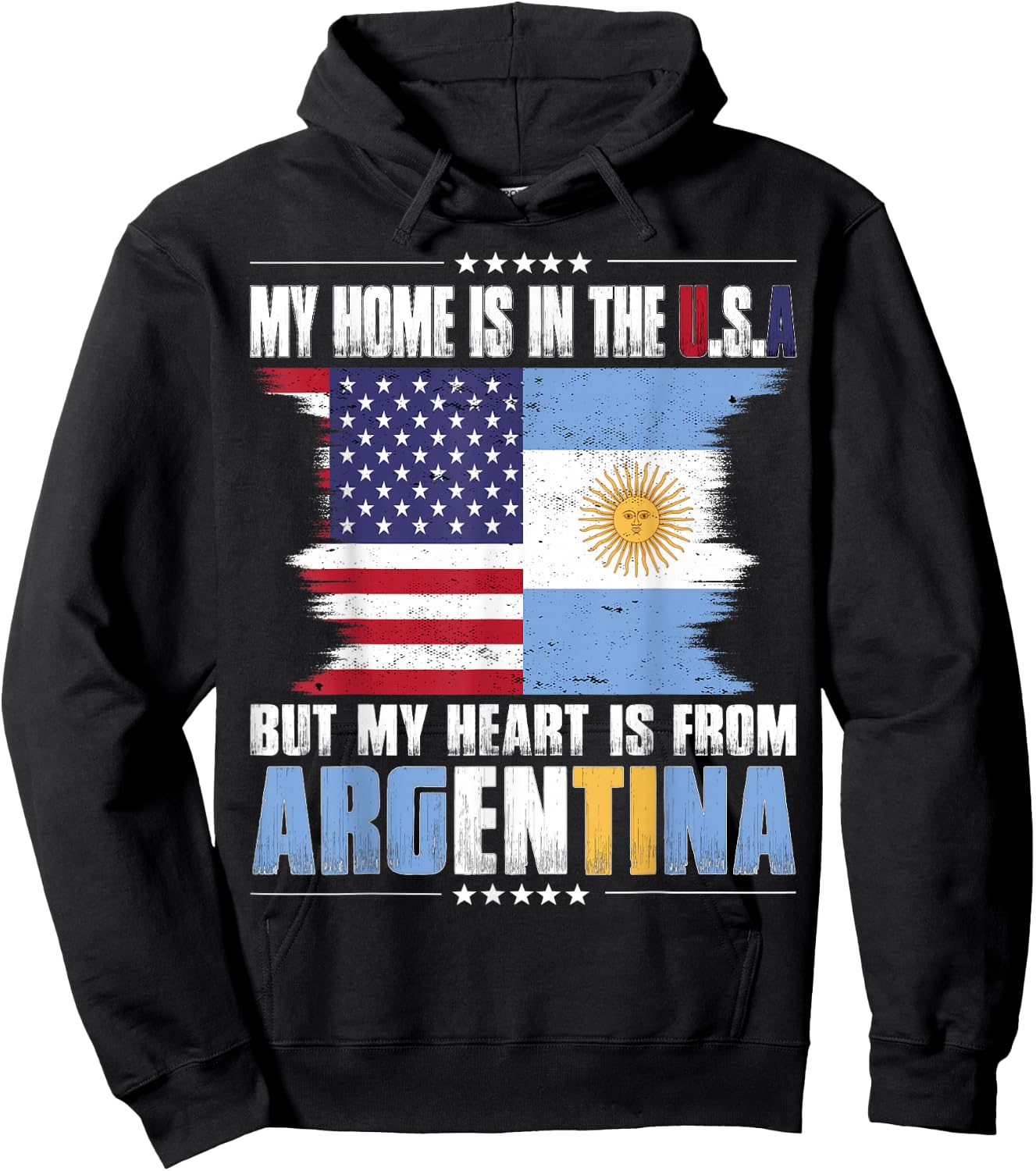American Grown Patriot Argentinian American from Argentina Hoodie - Hoodie | Black