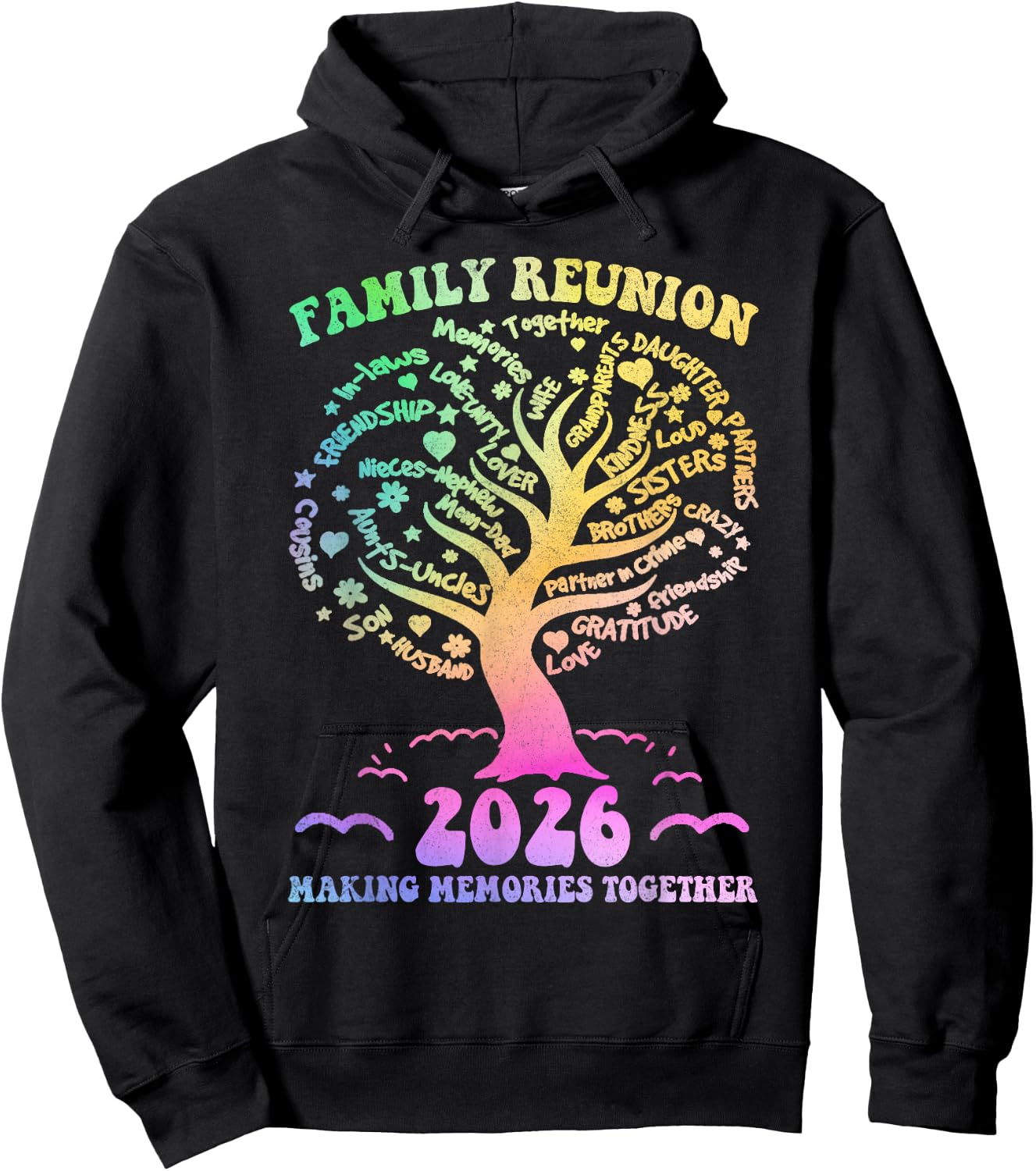 Family Reunion 2026 Making Memories Together Family Tree Hoodie - Hoodie | Black