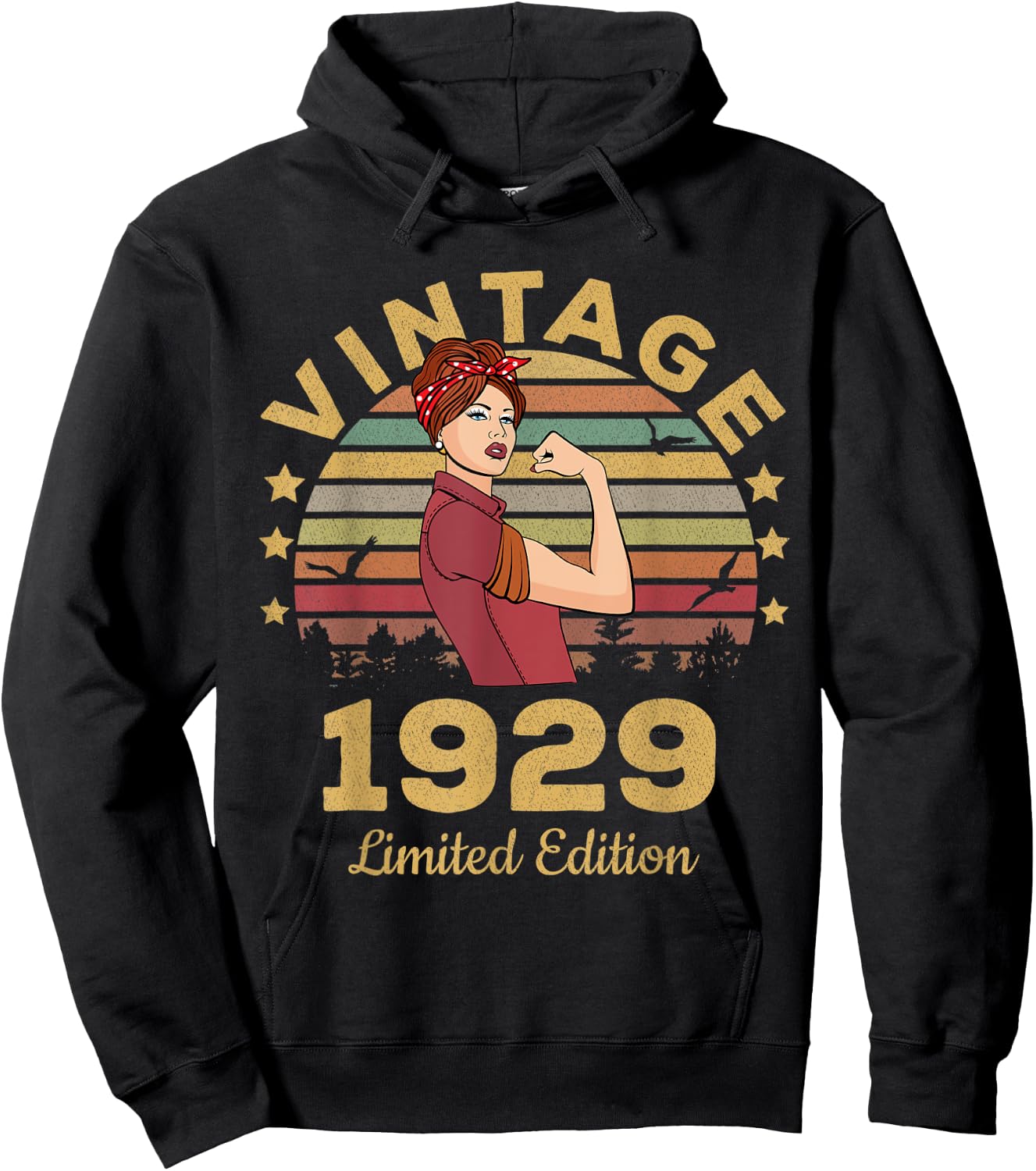 Vintage 1929 Made In 1929 92nd Birthday Women 92 Years Hoodie - Hoodie | Black
