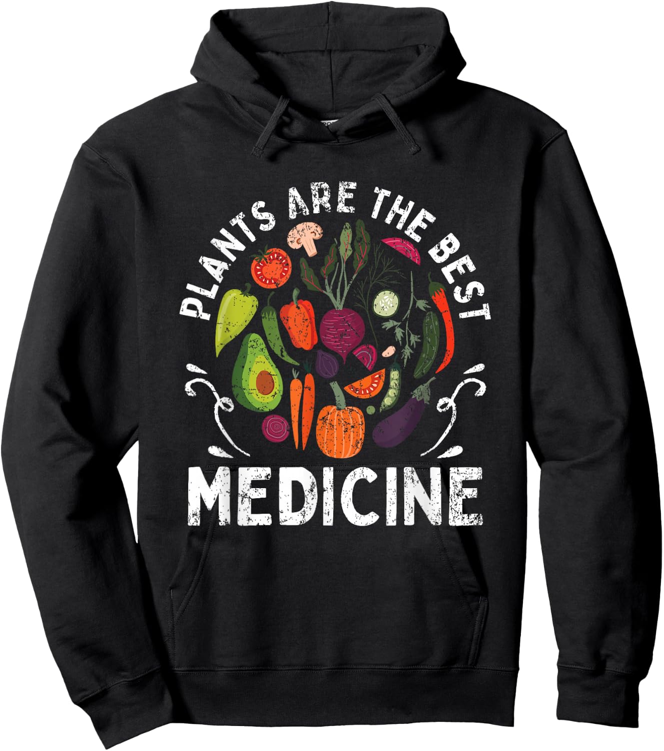 Organic Vegetarian Animal Lovers Plants Vegetarian Vegan Hoodie - Hoodie | Black
