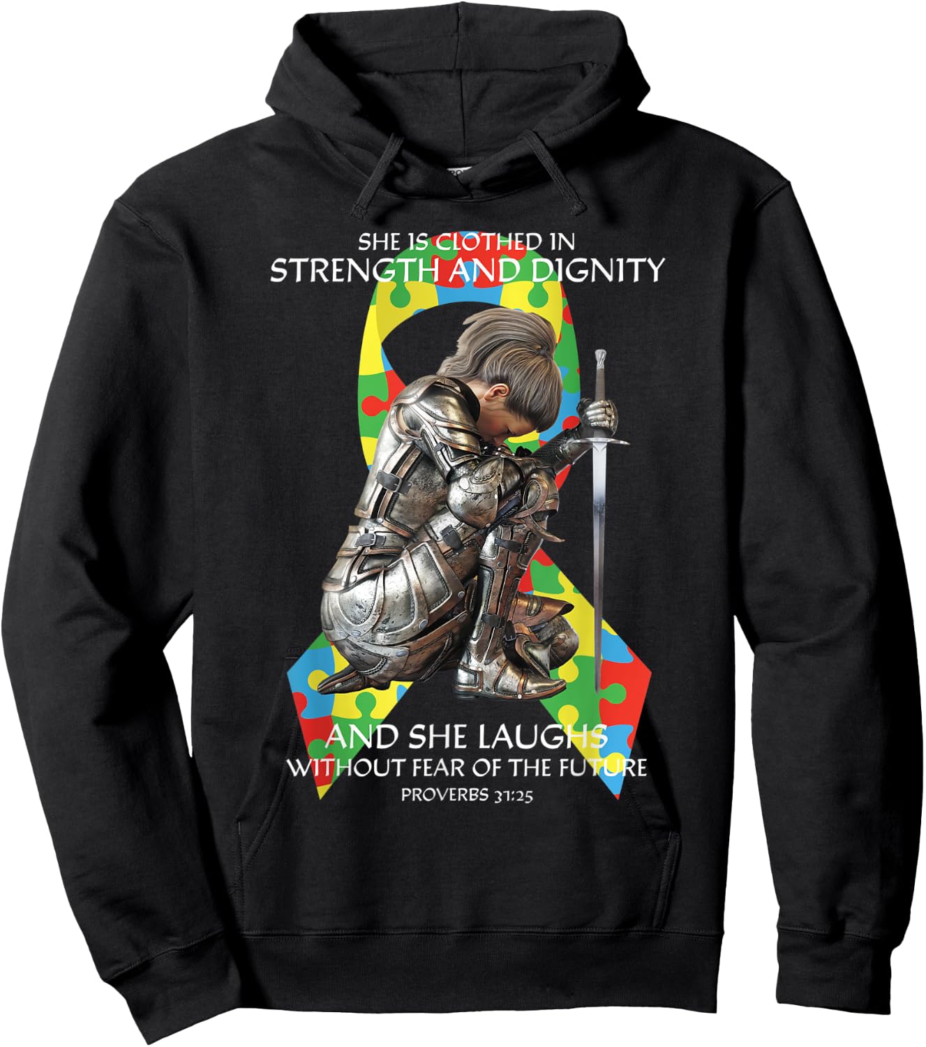 Autism Mom Shirt Christian Autism Awareness Shirts Women Hoodie - Hoodie | Black