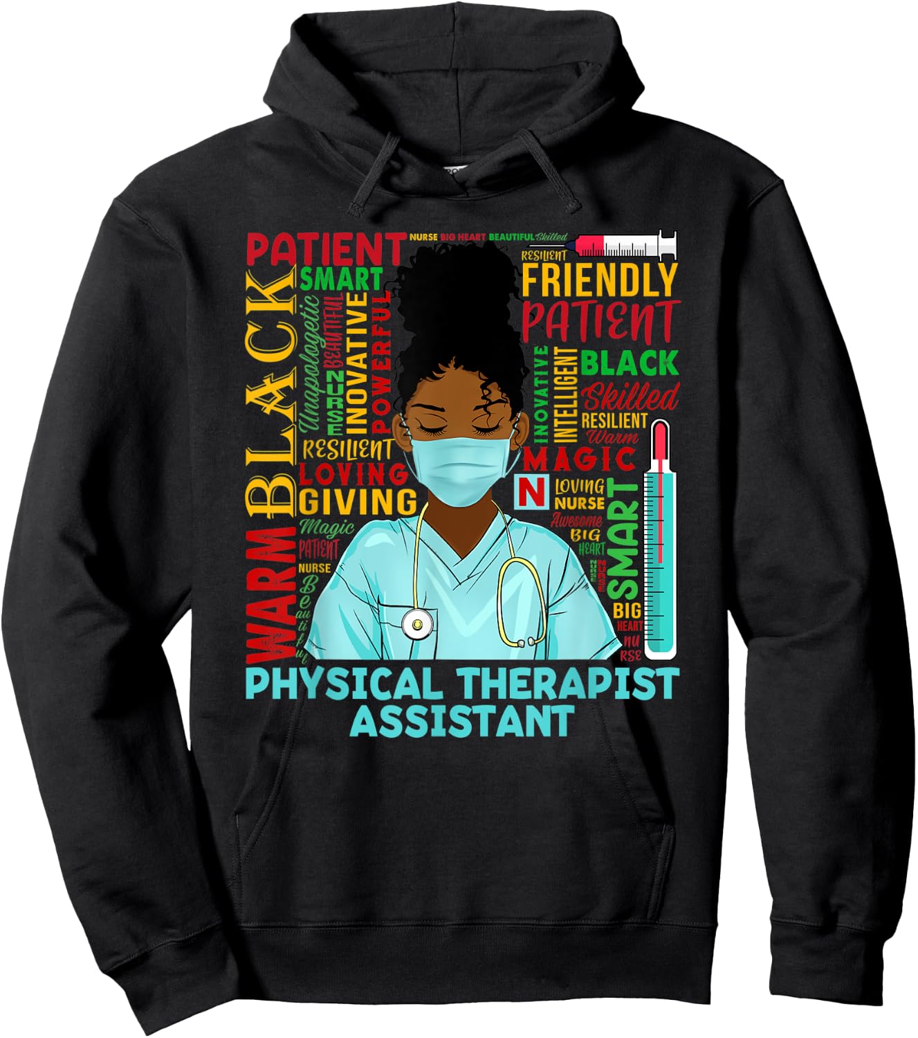 Physical Therapist Assistant Black History Month PTA Gifts Hoodie - Hoodie | Black