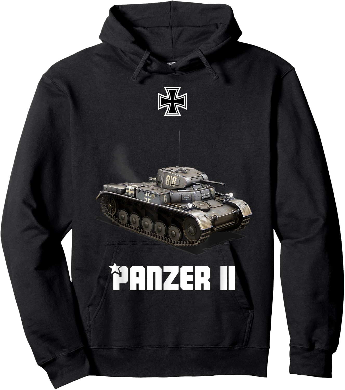 Panzer II German Light Tank WW2 Military Hoodie - Hoodie | Black