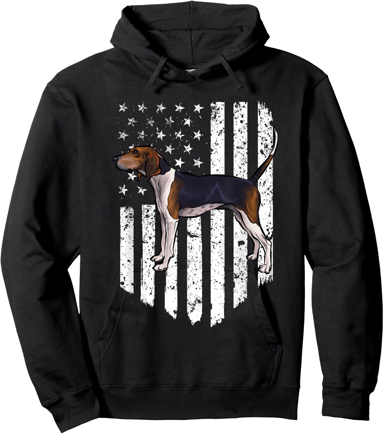 BW American Flag Treeing Walker Coonhound 4th Of July USA Hoodie - Hoodie | Black