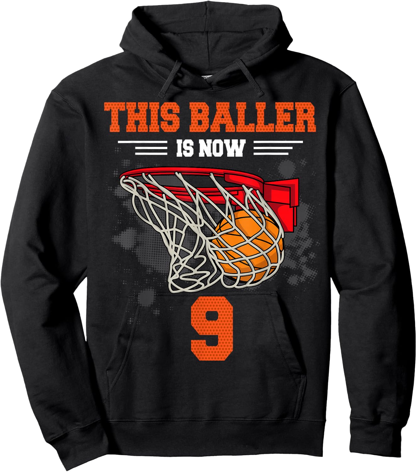 This Baller Is Now 9 Cool Basketball 9th birthday 9 yrs Old Hoodie - Hoodie | Black