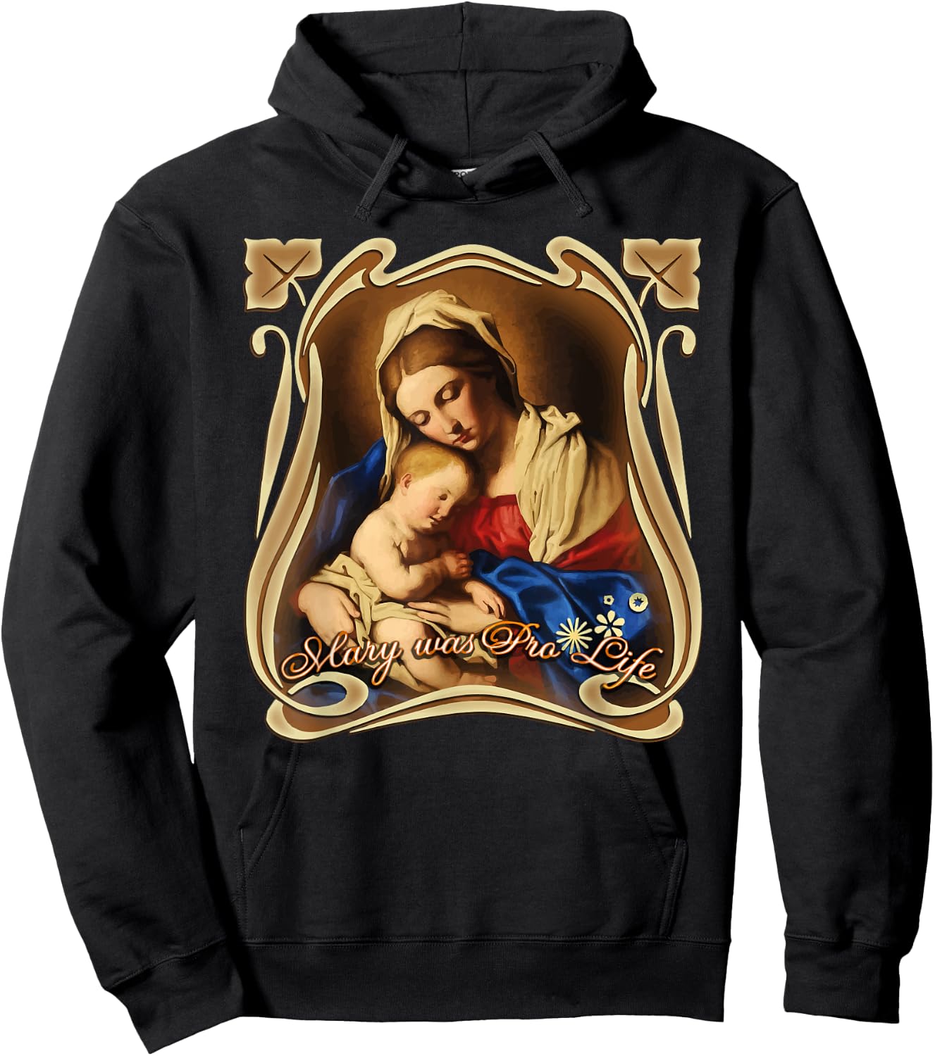 Pro Life Catholic Our Mother of God, Mary Lady Prolife Hoodie - Hoodie | Black