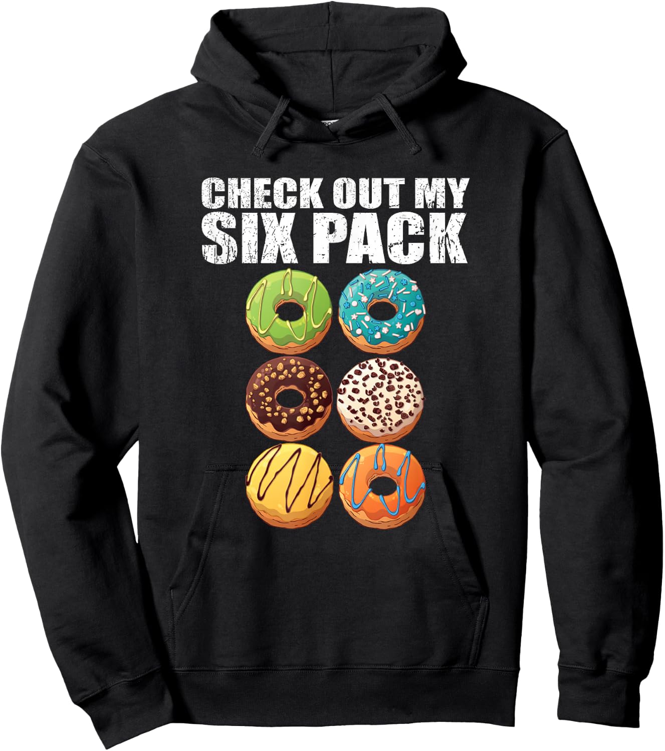 Check Out My Six Pack Donut - Funny Gym Hoodie - Hoodie | Black