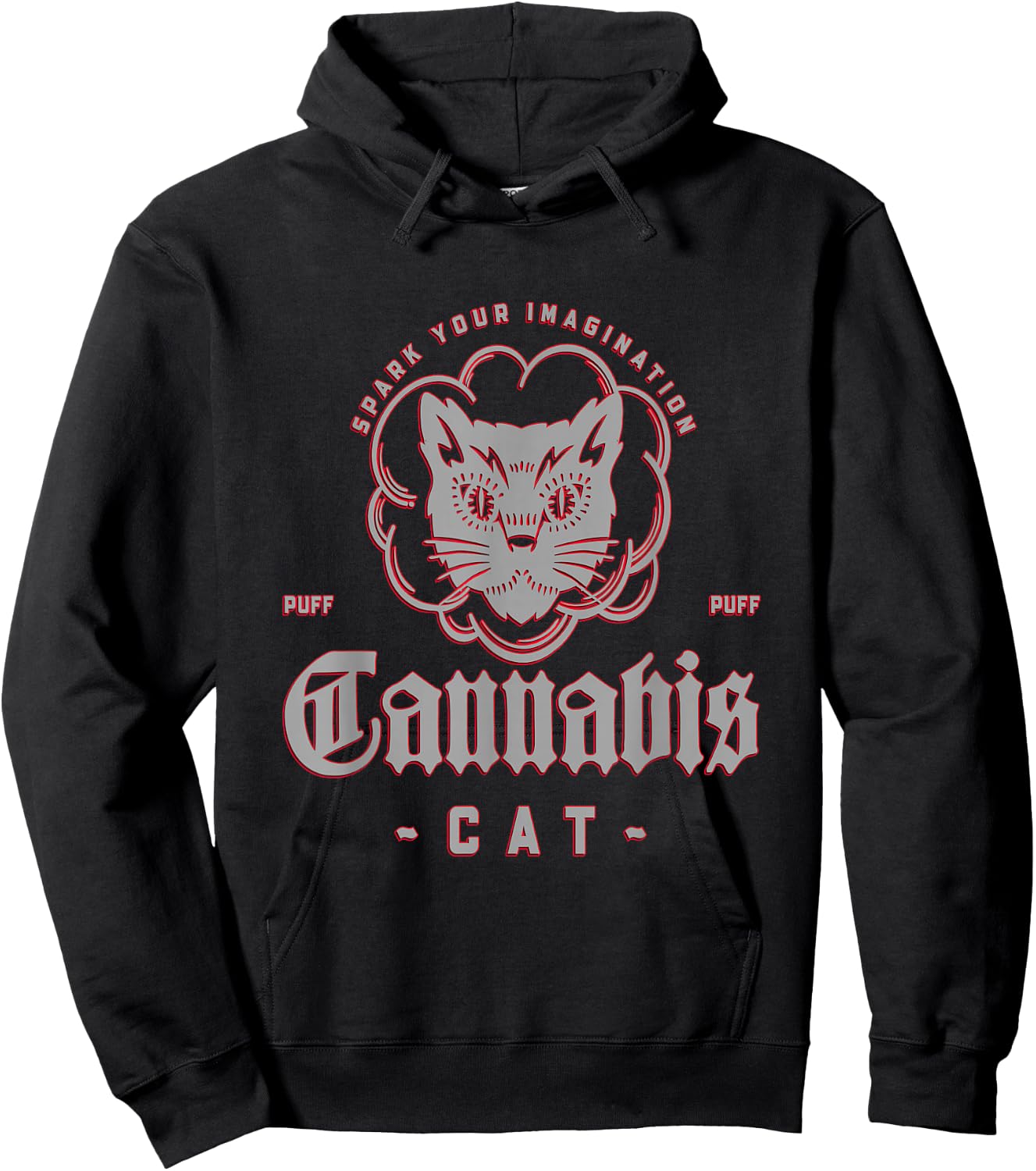 Cannabis Cat Weed Strain Stoner Hoodie - Hoodie | Black