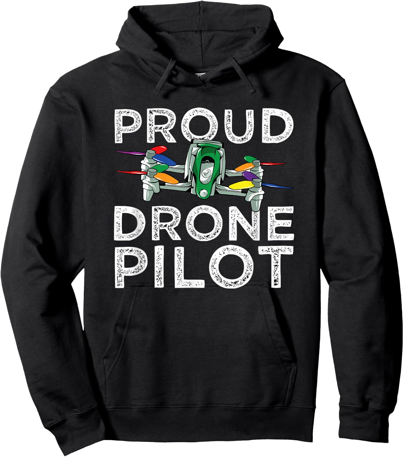 LGBT Rainbow Quadcopter Race Proud Drone Pilot FPV Freestyle Hoodie - Hoodie | Black
