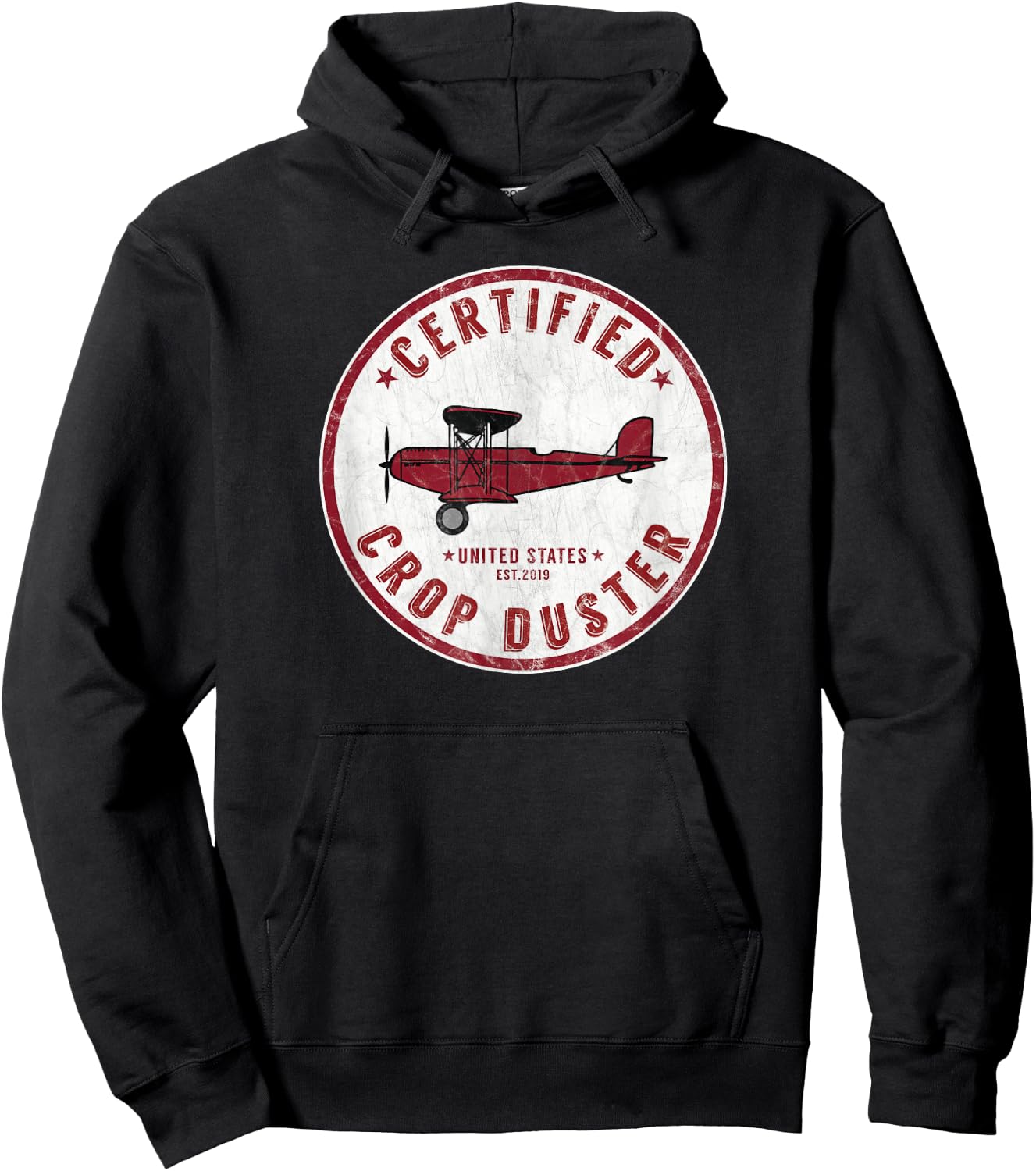 Crop Duster Agrar Vintage Aeroplane Hoodie - Hoodie | Black