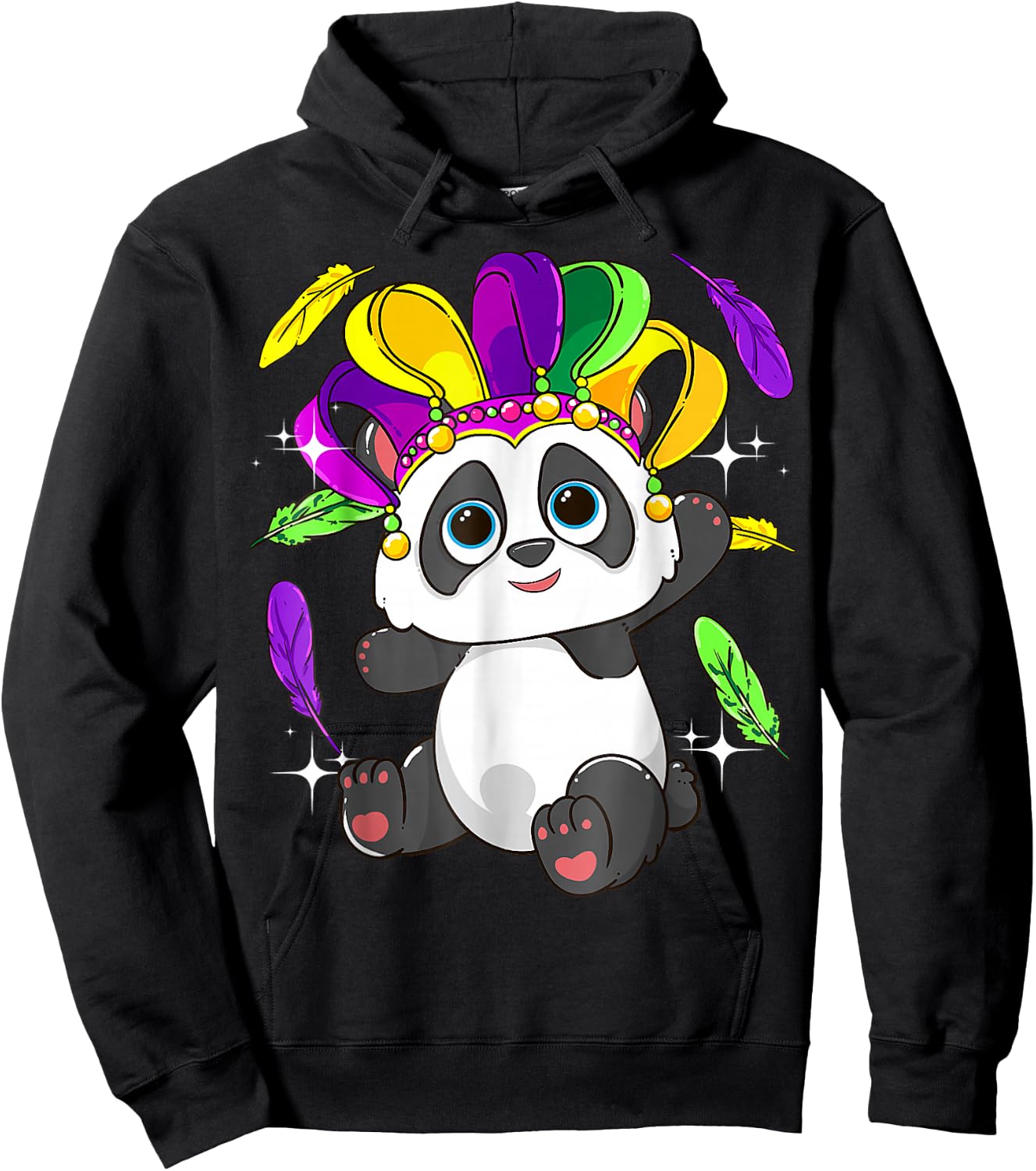 Mardi Gras Panda Lover New Orleans Louisiana Anima Hoodie - Hoodie | Black