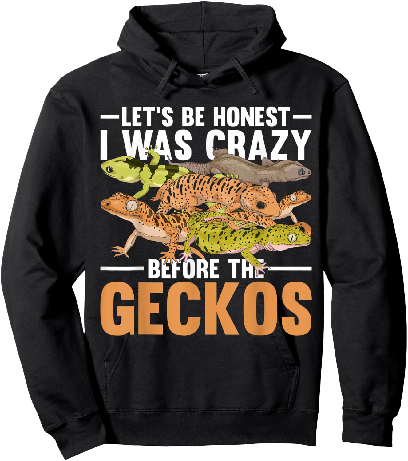 Funny Reptile Lets Be Honest I Was Crazy Before The Geckos Hoodie - Hoodie | Black