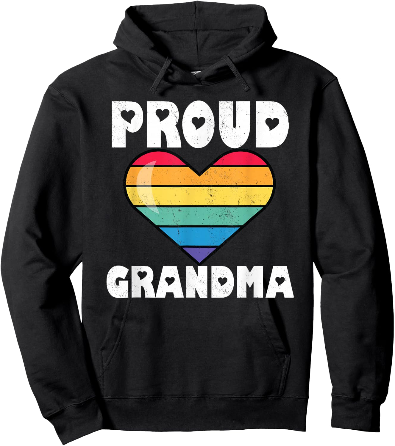 LGBTQ Proud Grandma Gay Pride LGBT Rainbow Mother's Day Hoodie - Hoodie | Black