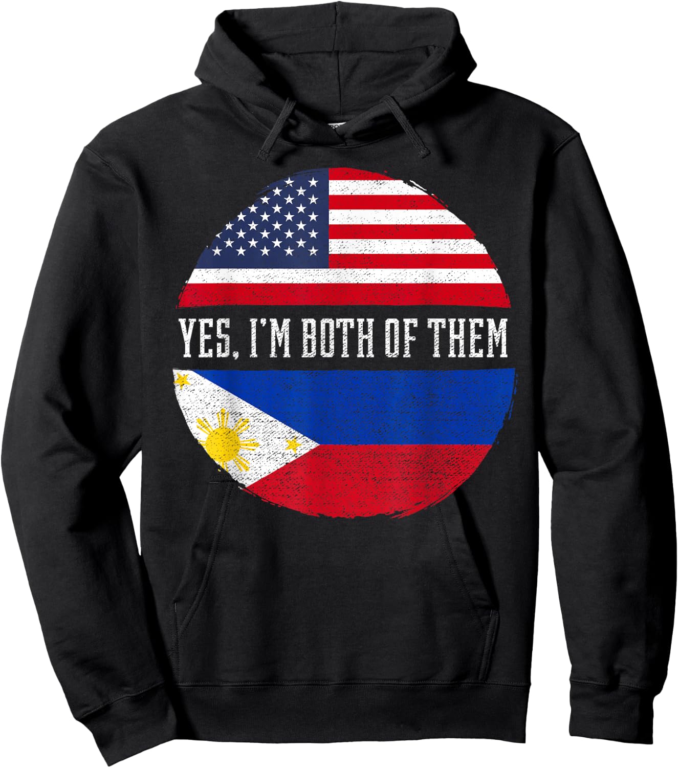 Half American Half Filipino USA Flag Philippines Heritage Hoodie - Hoodie | Black
