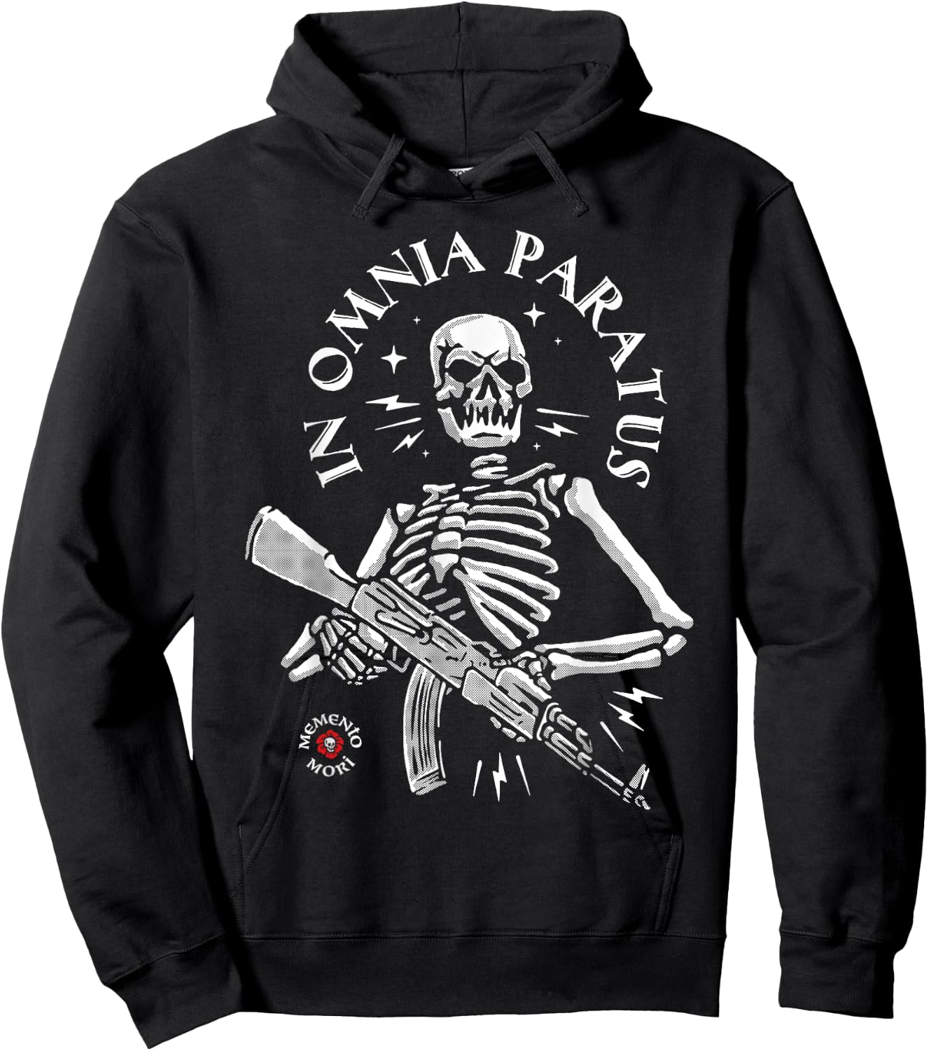 Memento Mori - in Omnia Paratus- Skeleton AK-47 Hoodie - Hoodie | Black