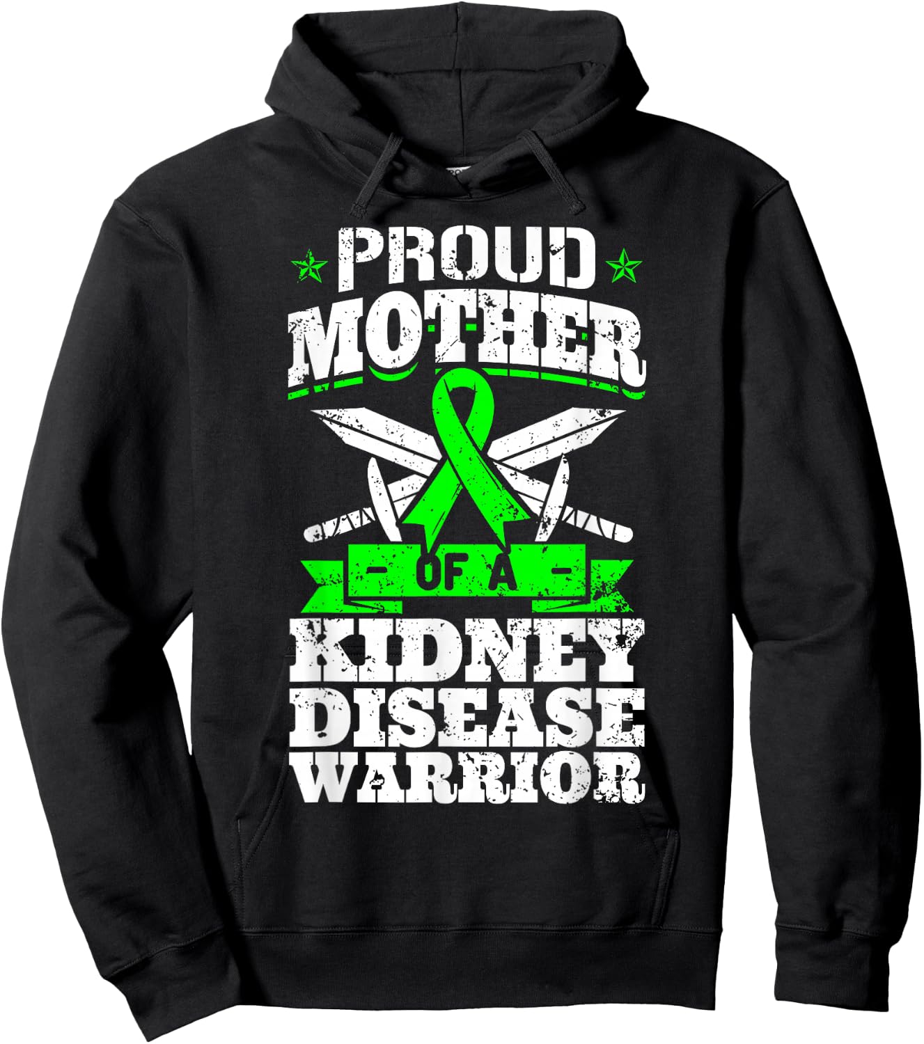 Proud Mother Of A Kidney Disease Warrior CKD Awareness Mom Hoodie - Hoodie | Black