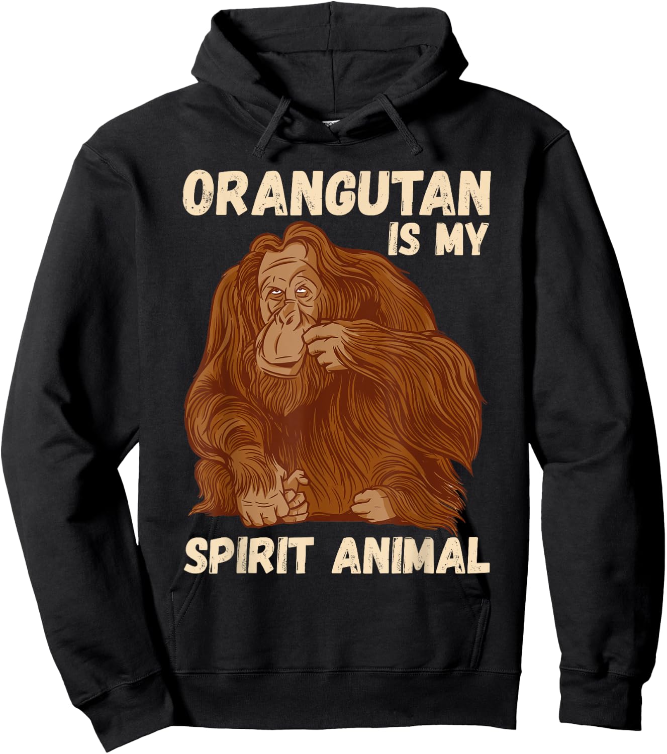Orangutan Spirit Animal Motivation Native Ape Orang-Utan Hoodie - Hoodie | Black