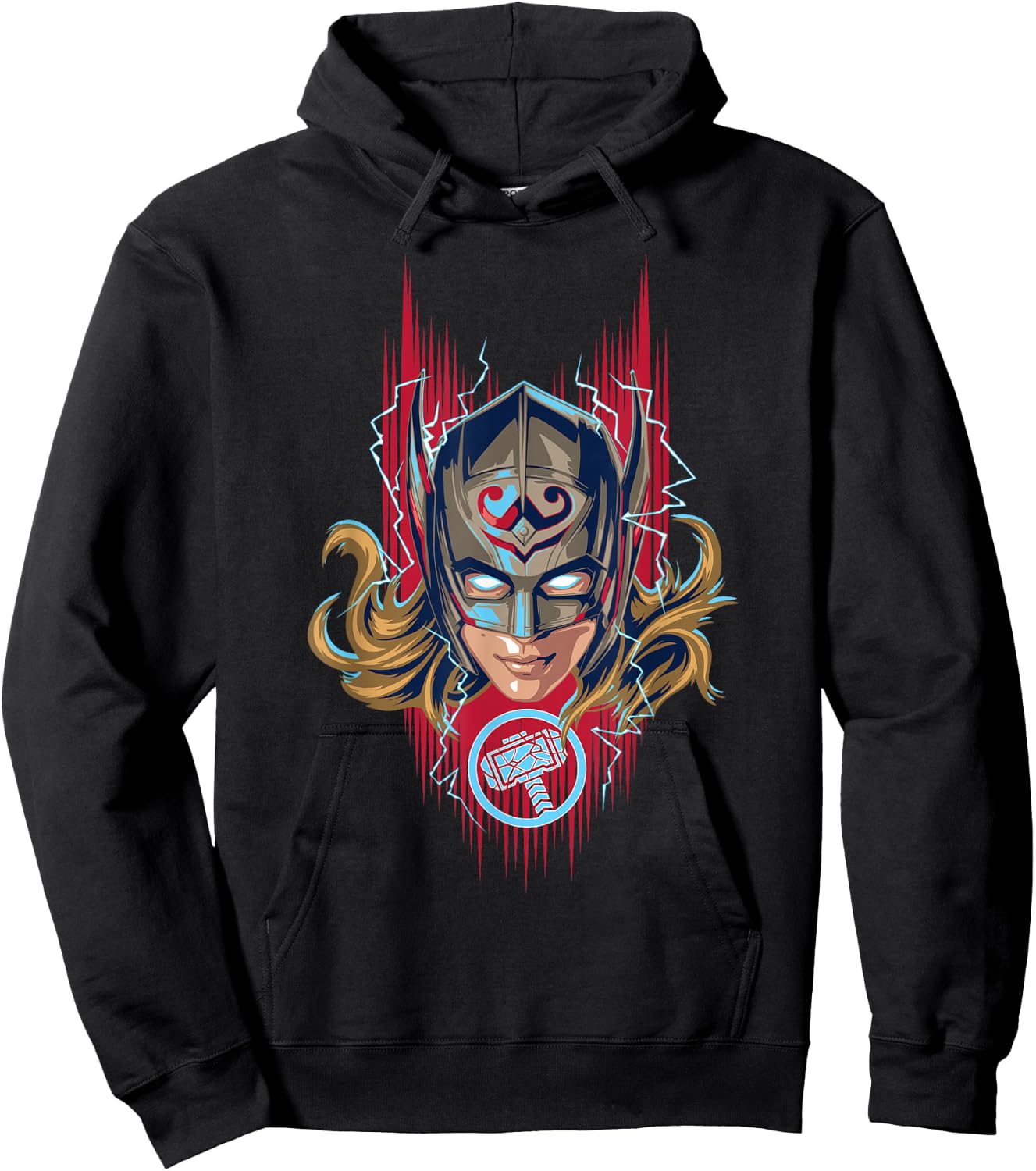 Marvel Thor: Love and Thunder Jane Foster Mjölnir Poster Hoodie - Hoodie | Black