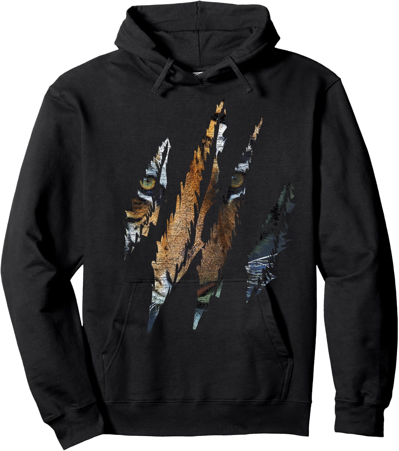 Tiger Shirt Claw Animal Cat Men Women Kids Hoodie - Hoodie | Black