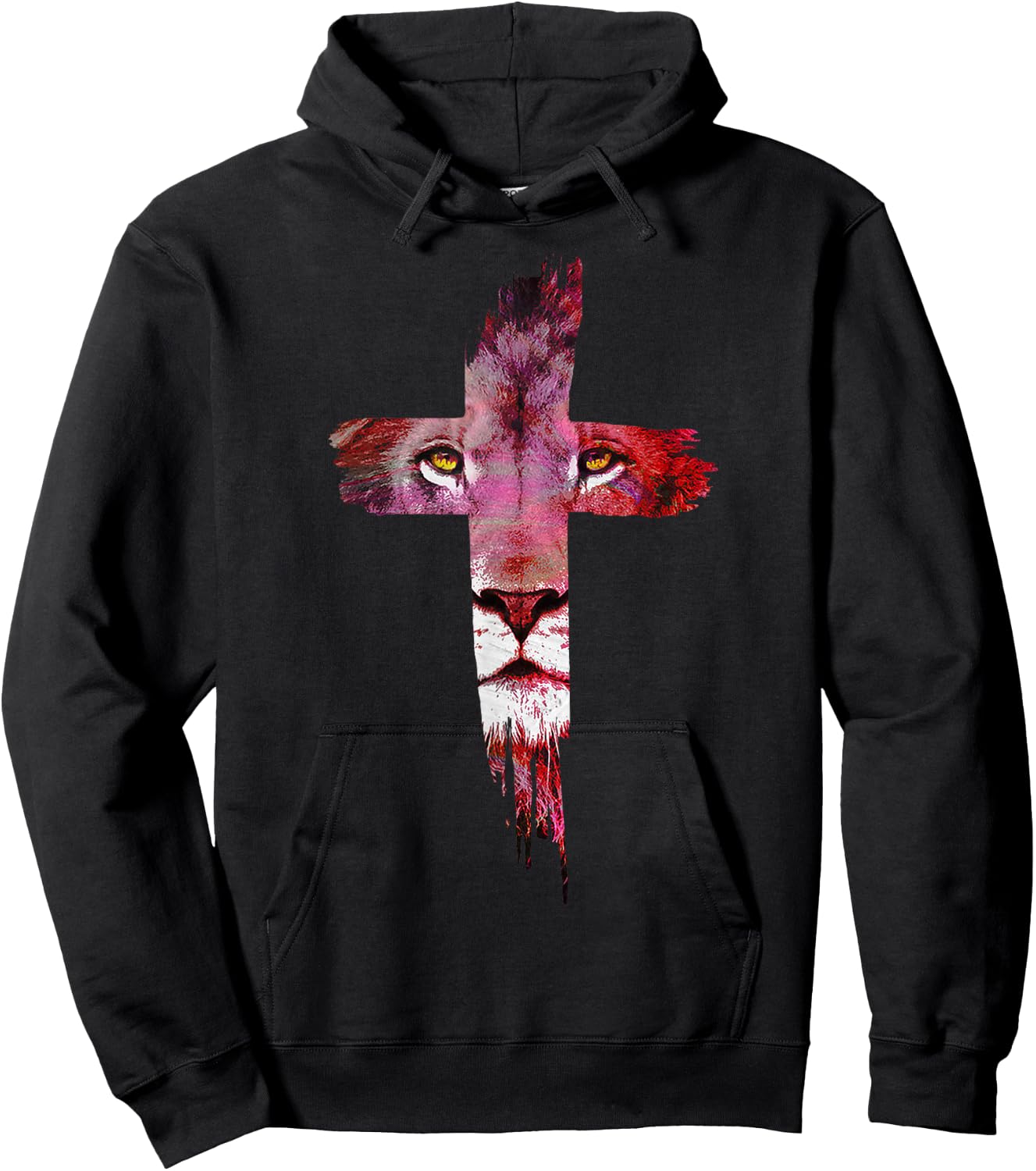 Jesus is The Lion of Judah - Colorful Cross Christian Gifts Hoodie - Hoodie | Black