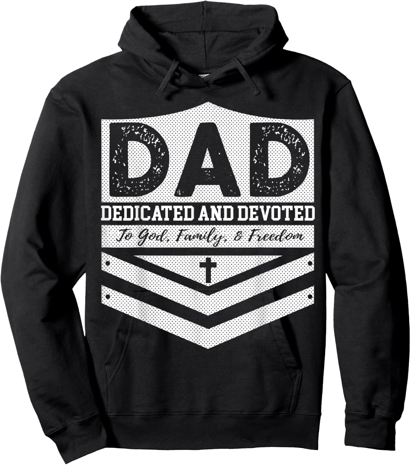 Military Dad Veteran Police DAD Dedicated And Devoted Hoodie - Hoodie | Black