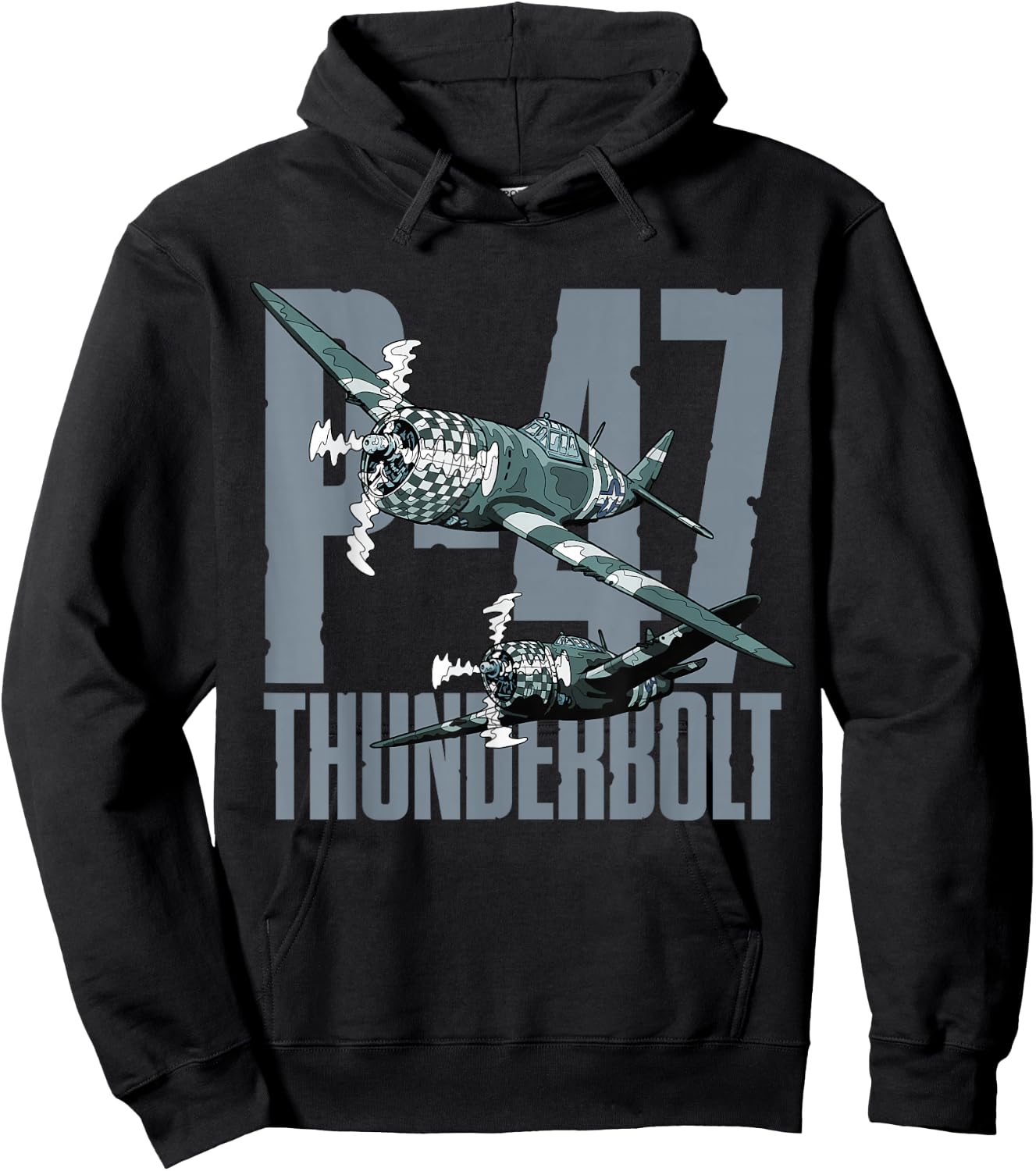 P-47 Thunderbolt "The Jug" WWII History Aircraft Air Force Hoodie - Hoodie | Black