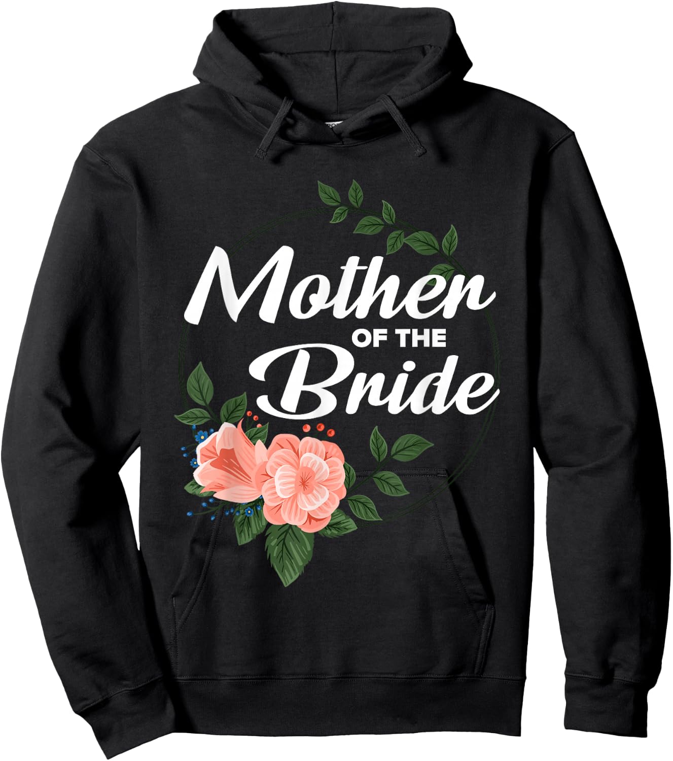 Mother of the Bride Floral Blush Wedding Gift Hoodie - Hoodie | Black