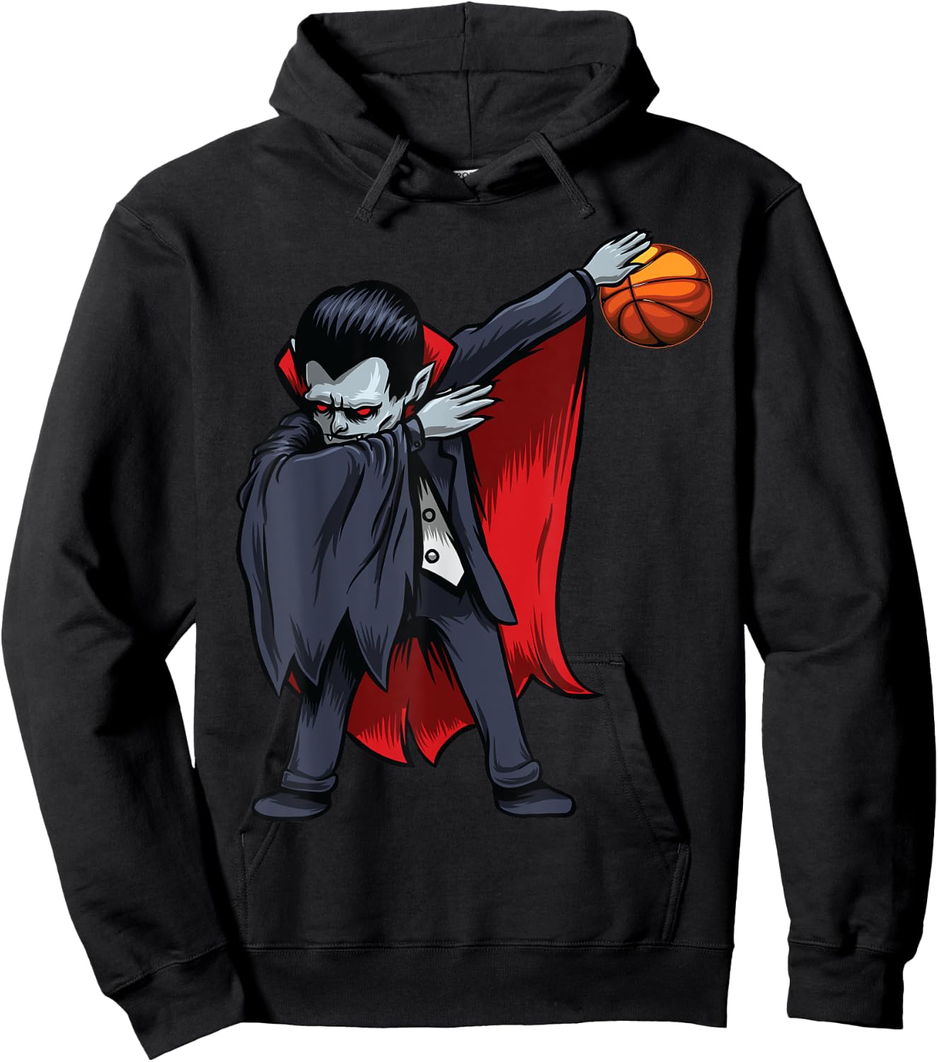 Basketball Dracula Dabbing Men Boys Kids Funny Halloween Dab Hoodie - Hoodie | Black