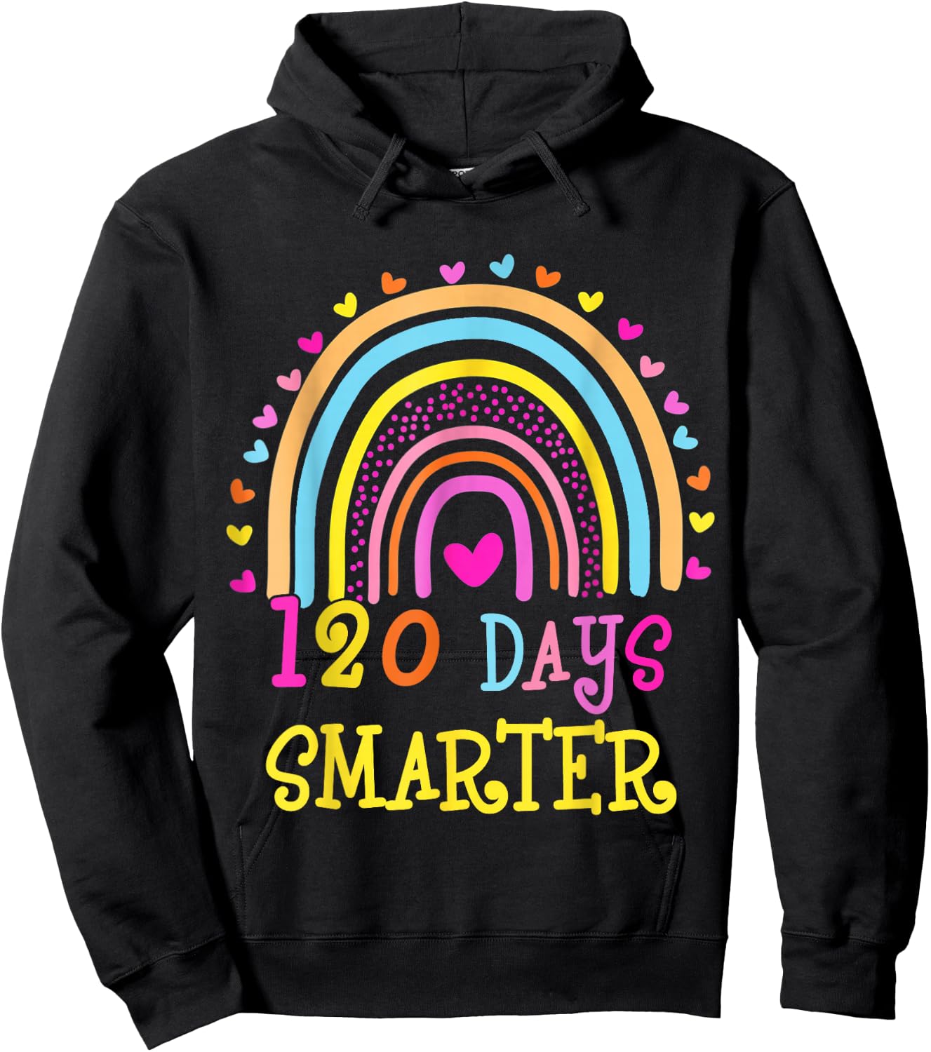 120th Day Of School Teacher 120 Days Smarter Rainbow Boys Hoodie - Hoodie | Black