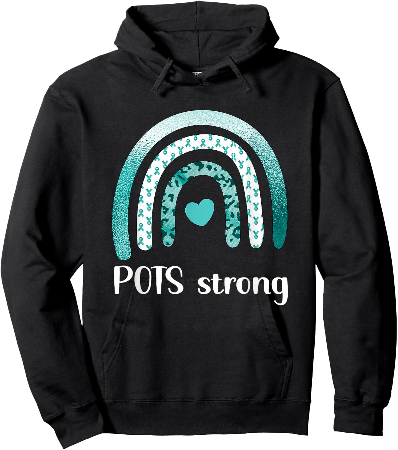 POTS Disease Awareness Month | POTS Warrior POTS Strong Postural Orthostatic Tachycardia Syndrome - -Adults, Black, Small, Short Sleeve Hoodie - Hoodie | Black