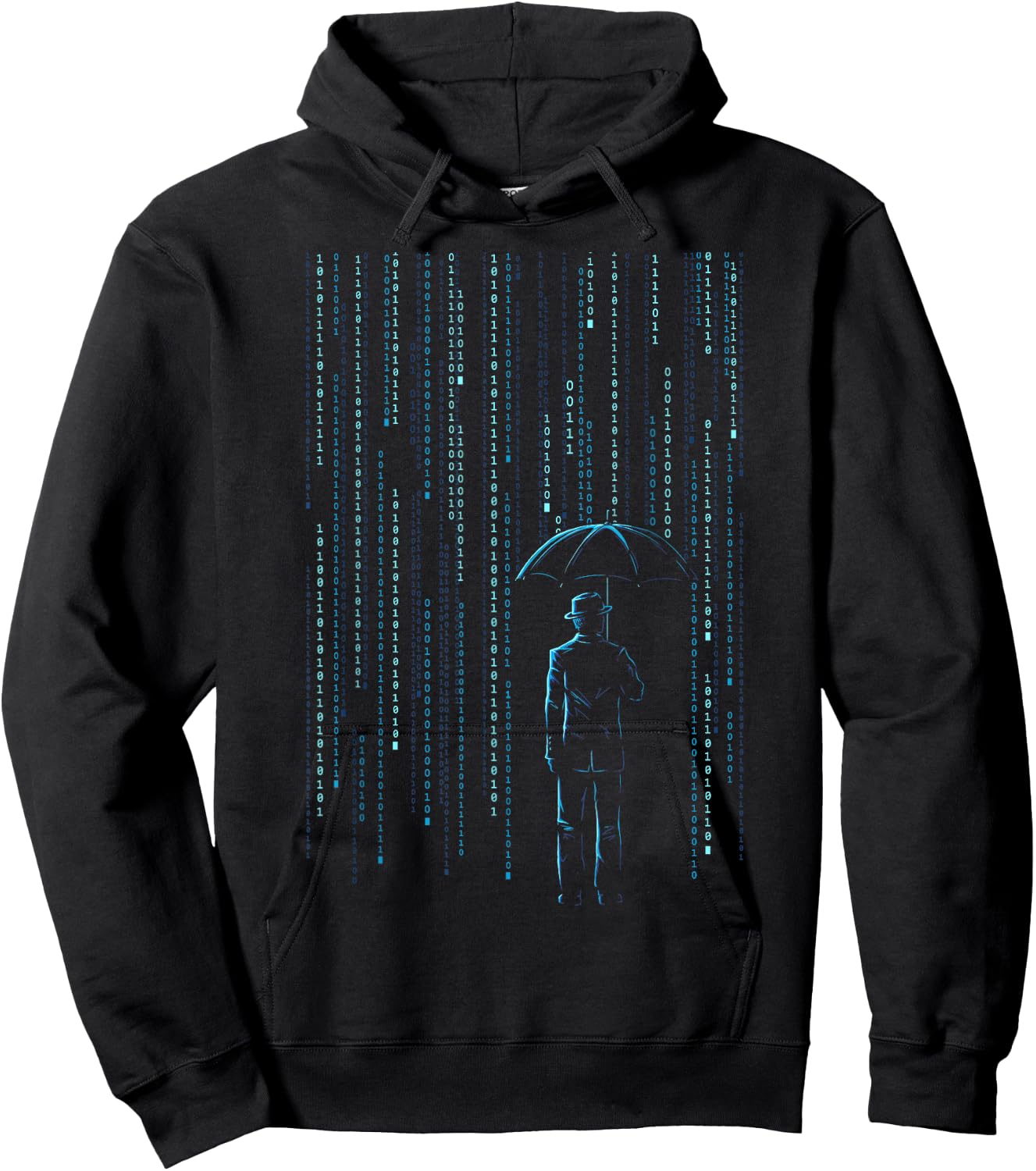 Digital Binary Code Hoodie - Hoodie | Black