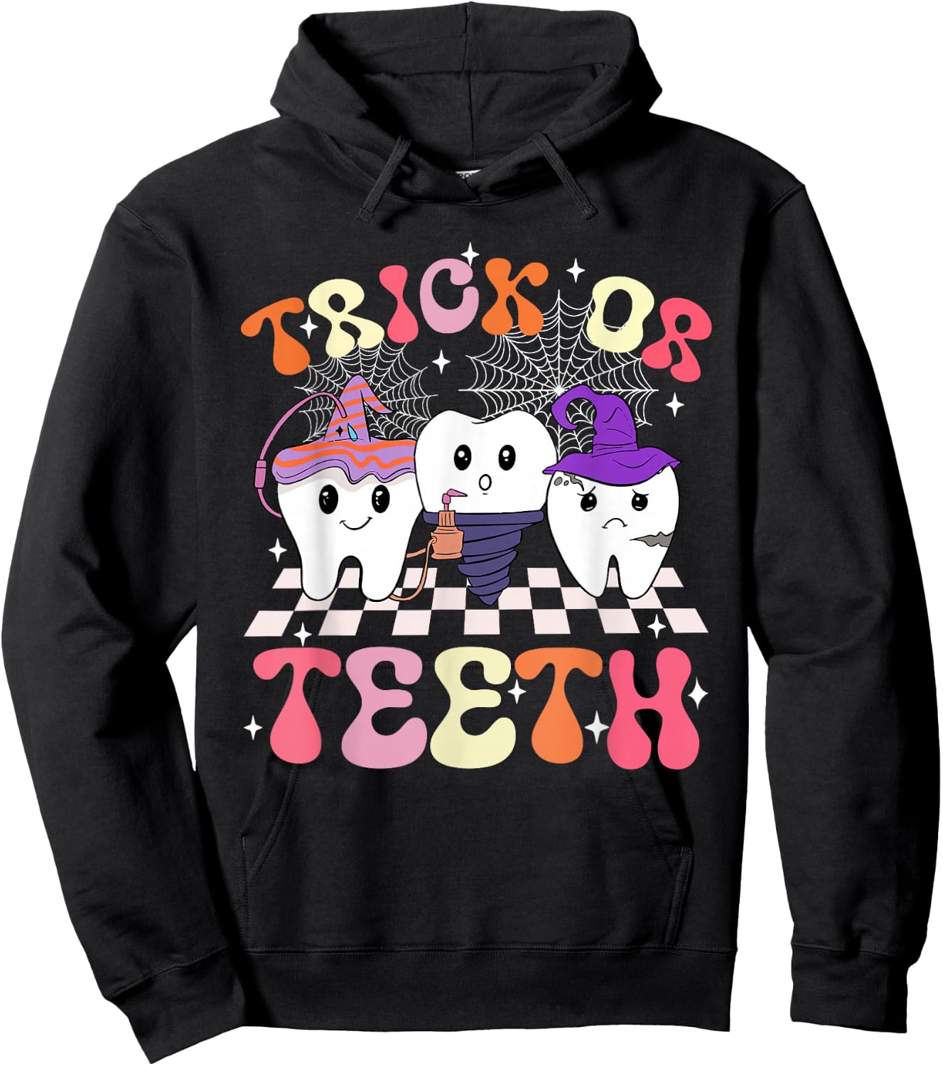 Trick Or Teeth Dentist Dental Hygienist Halloween Costume Hoodie - Hoodie | Black