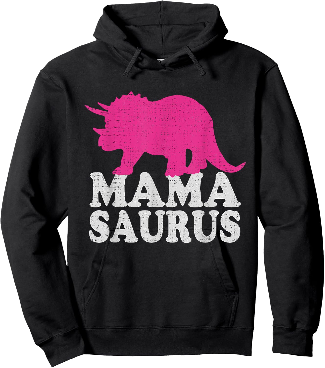 MAMASAURUS T Shirt, Cute Triceratops Dinosaur Mom Hoodie - Hoodie | Black