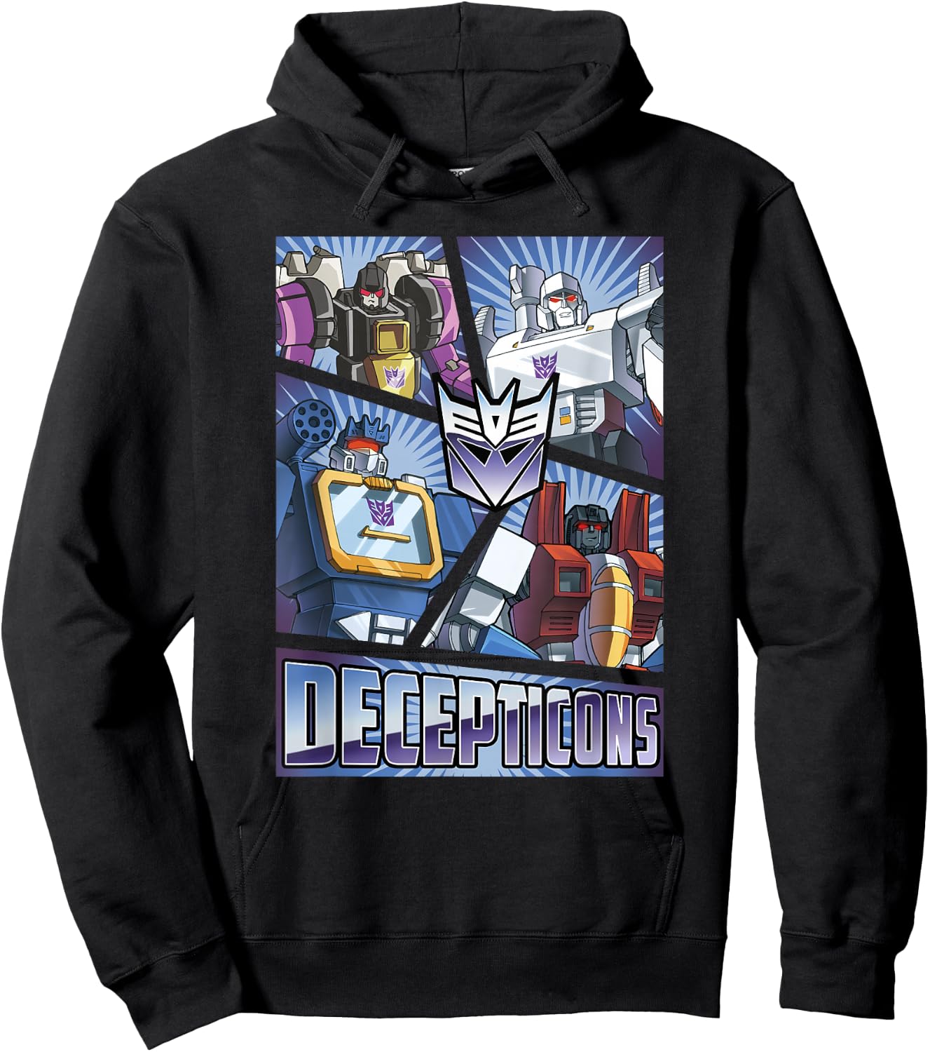Transformers Decepticons Cut Up Panels Hoodie - Hoodie | Black
