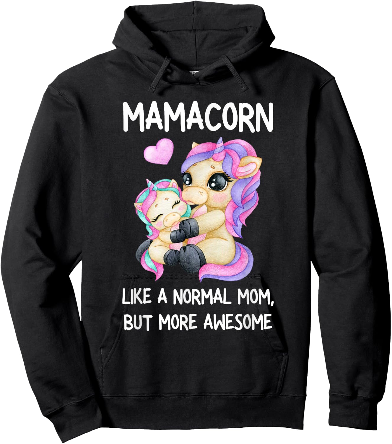 Funny Mamacorn Unicorn Costume Mom Mother's Day Hoodie - Hoodie | Black