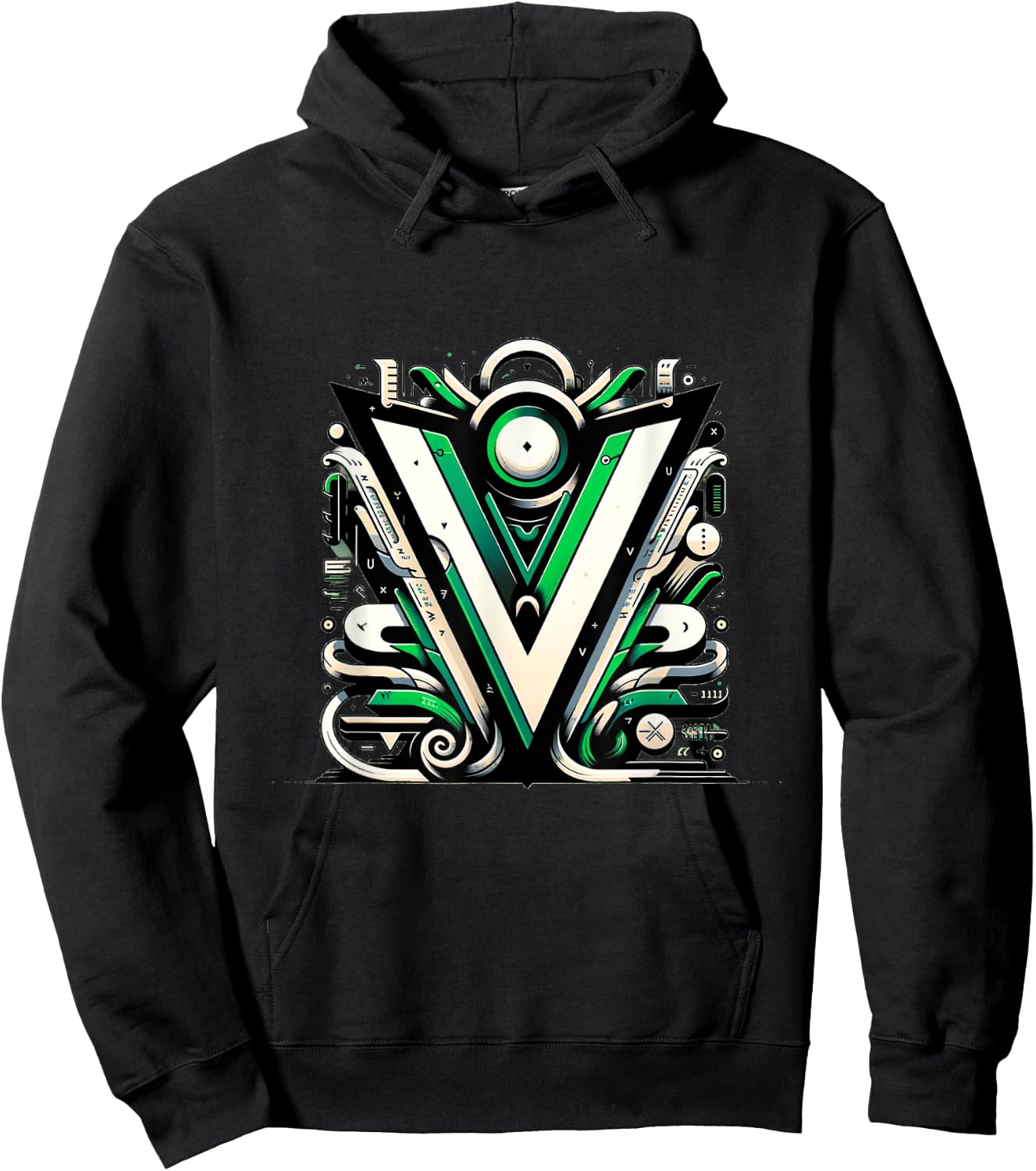 Minimalist Vim Editor Iconic Logo Design Hoodie - Hoodie | Black