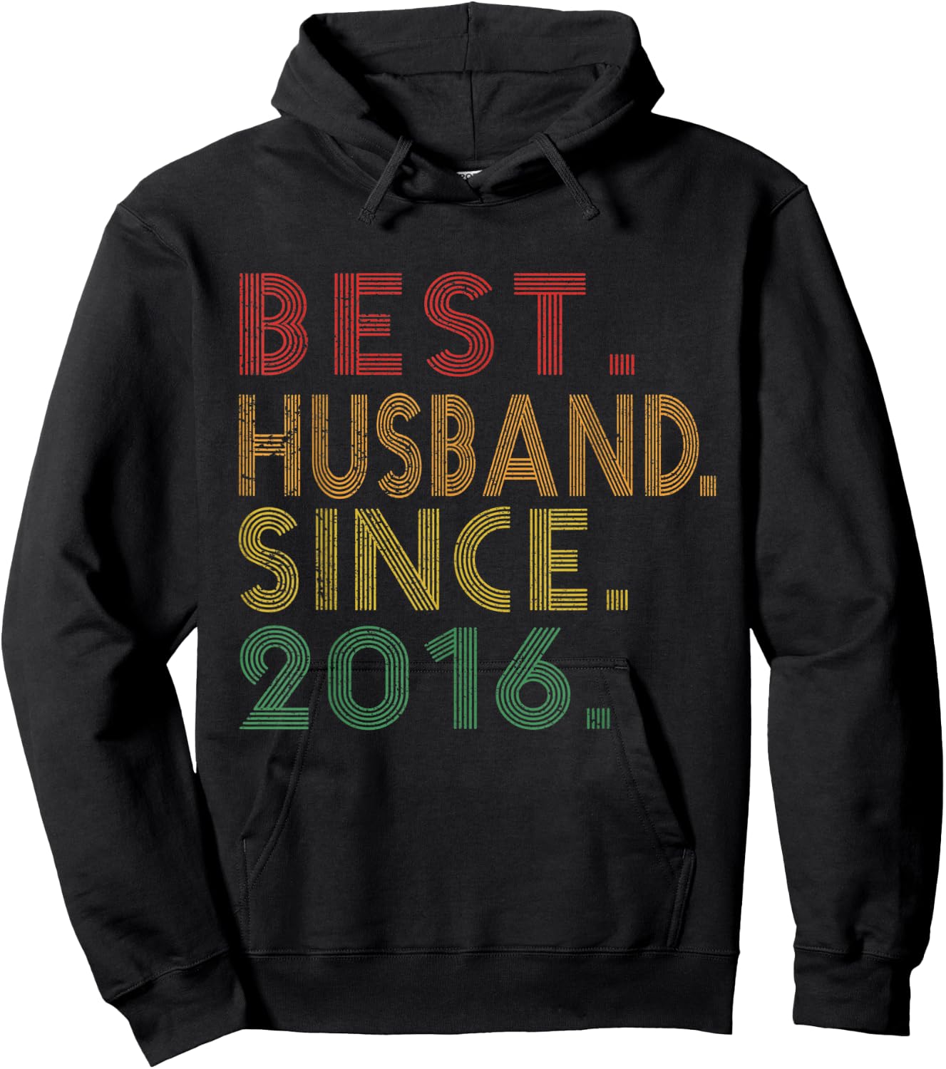 Best Husband Since 2016 Retro Wedding Anniversary Couples Hoodie - Hoodie | Black